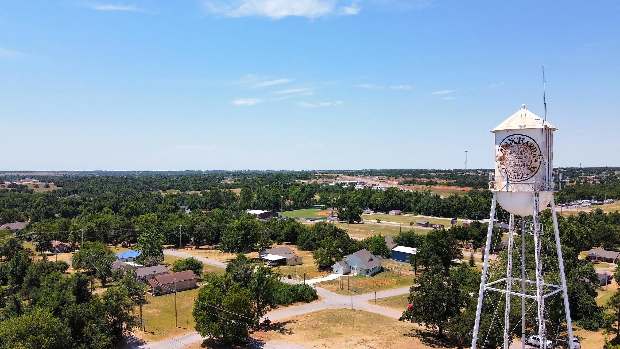 The Historic Water Tower in Blanchard, Oklahoma.