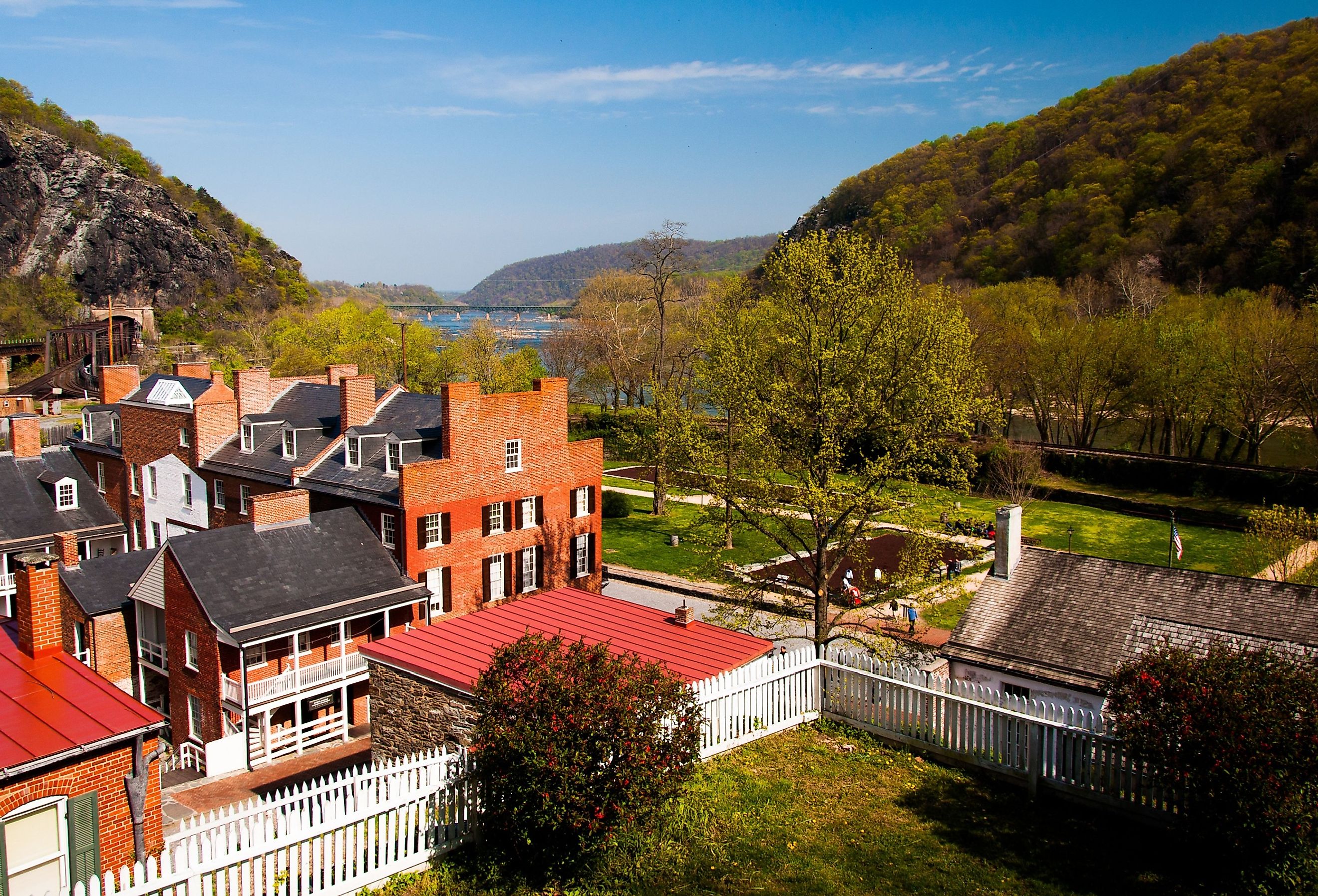 Spring view of Harper's Ferry, West Virginia.