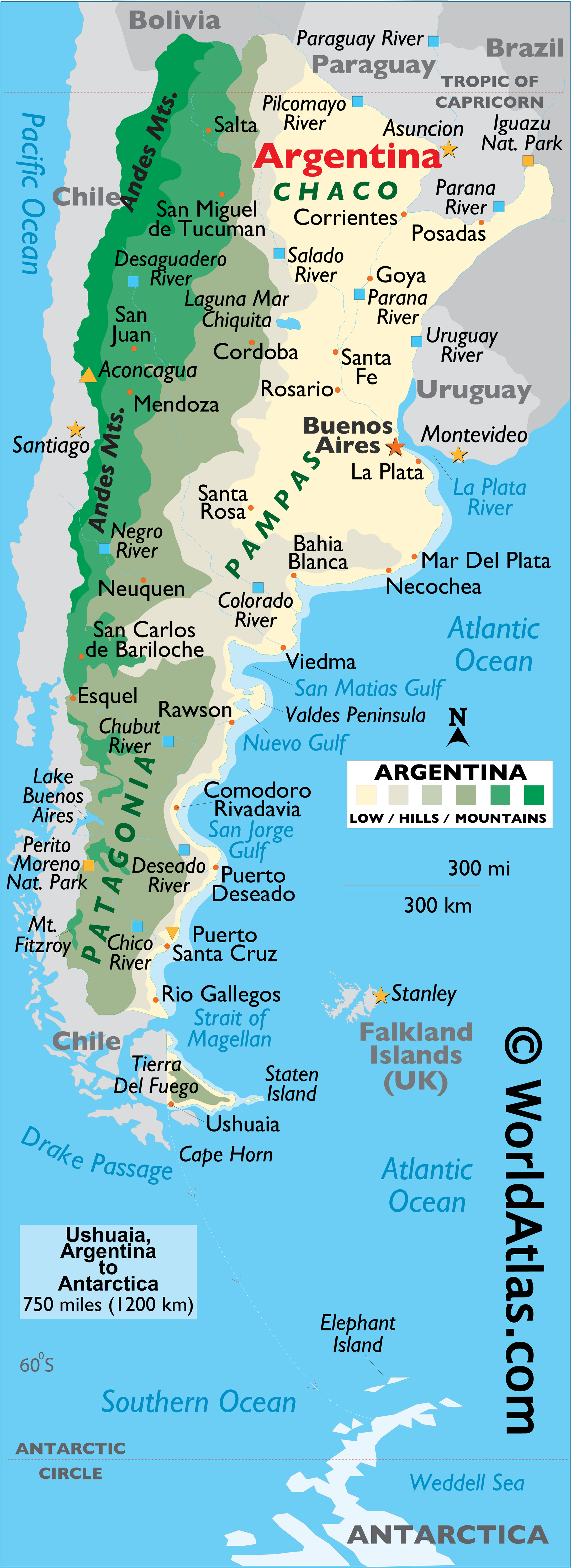 argentina physical map