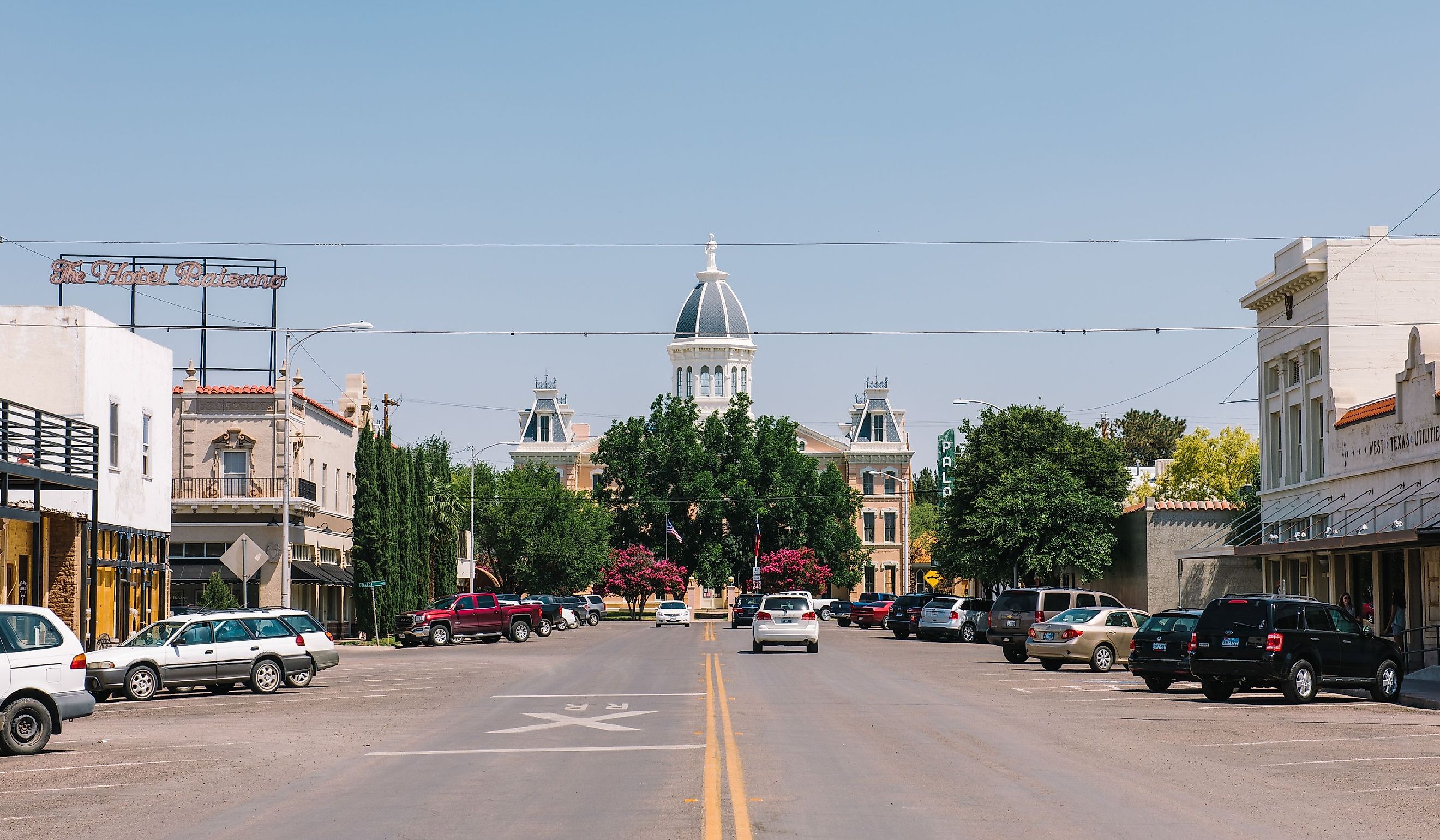 A view of the courthouse building in Marfa, Texas. Editorial credit: Jacque Manaugh / Shutterstock.com