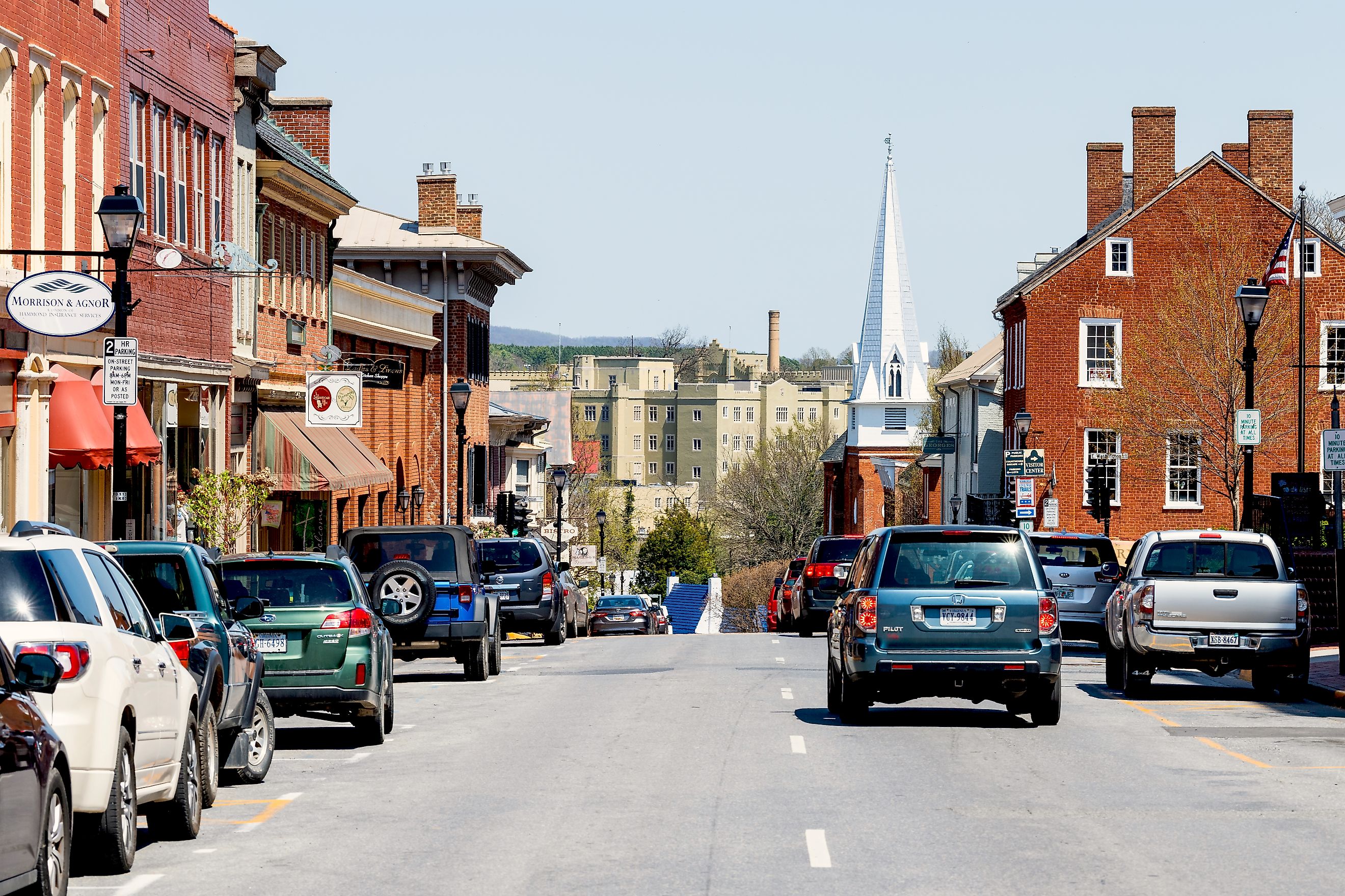 Historic downtown of Lexington, Virginia.Editorial credit: Andriy Blokhin / Shutterstock.com.