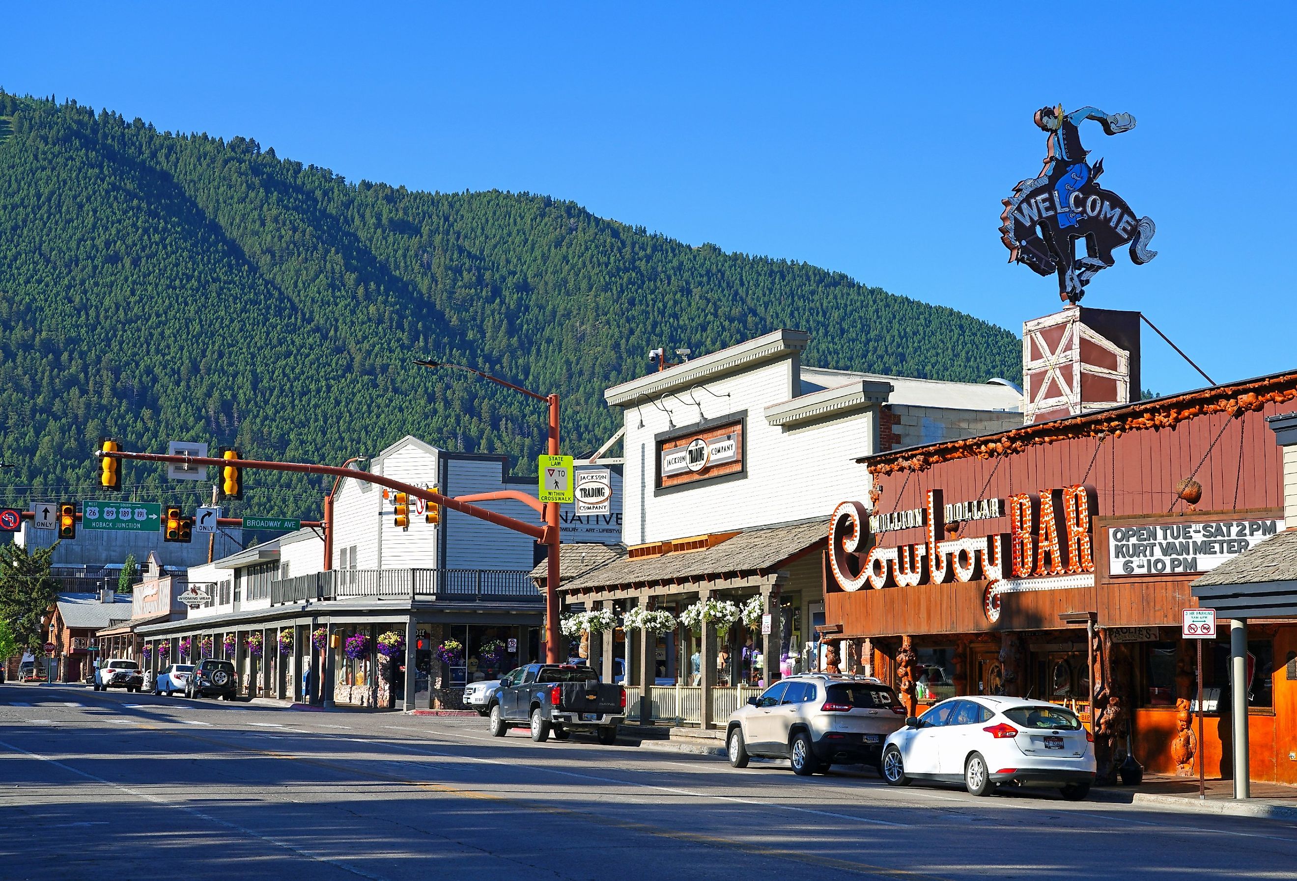 Downtown street in Jackson, Wyoming. Image credit EQRoy via Shutterstock