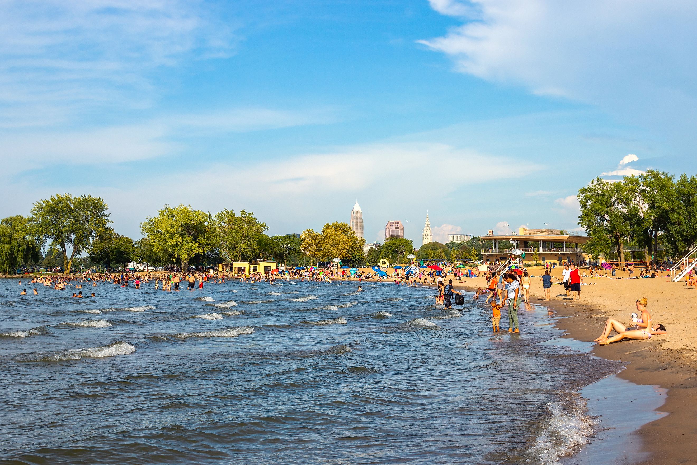 Lake Erie, Cleveland, Ohio. Editorial credit: MILA PARH / Shutterstock.com.