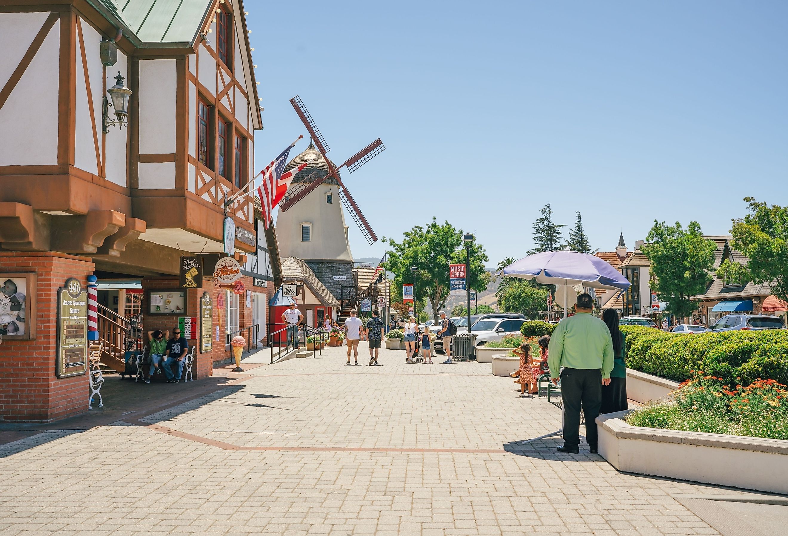 Solvang is a City in Santa Barbara County, CA. In 1911 group of Danes established here a Danish Community. Image credit HannaTor via Shutterstock.