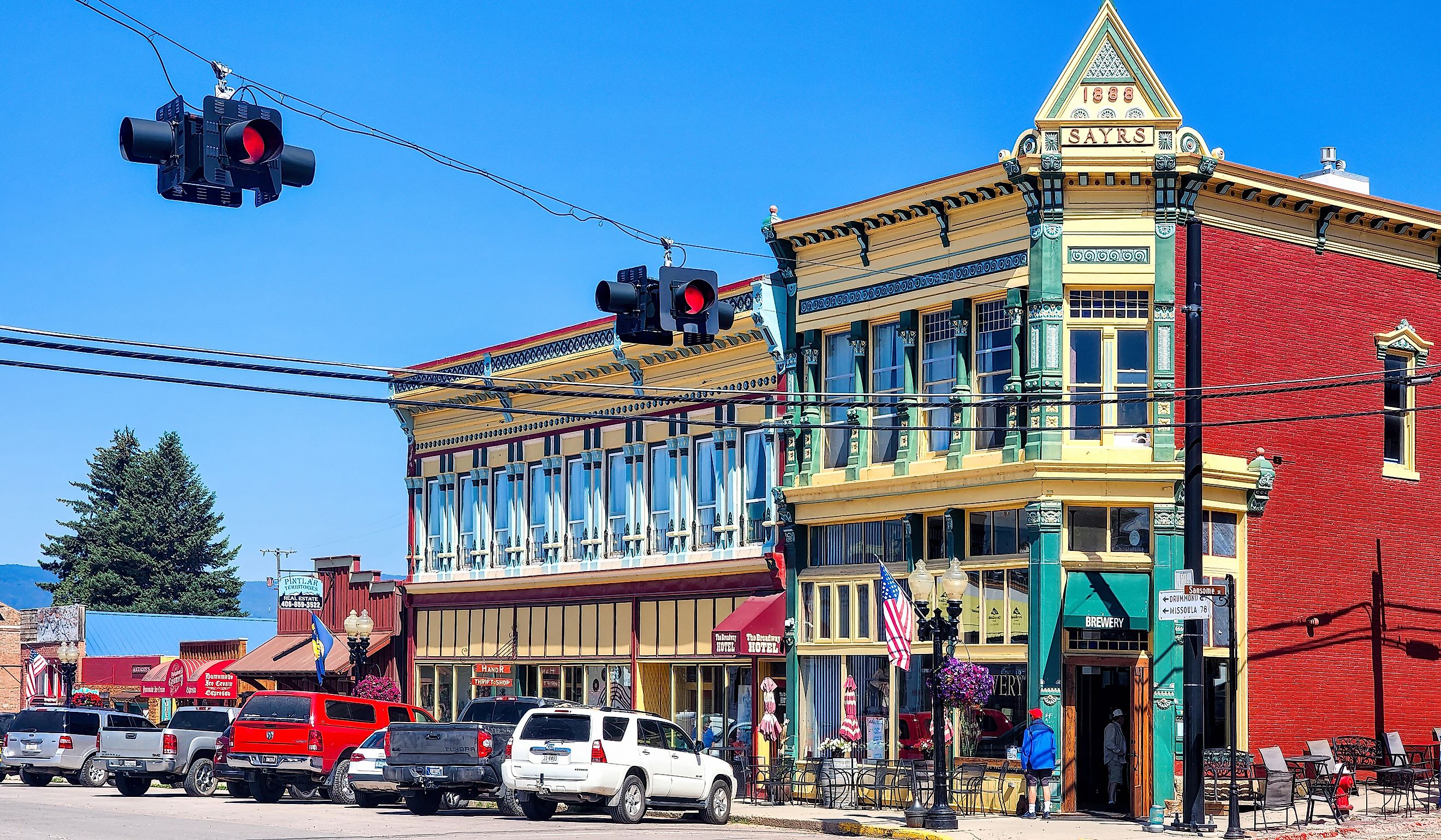 Rustic buildings along Broadway Street in downtown Philipsburg, Montana. Editorial credit: Mihai_Andritoiu / Shutterstock.com