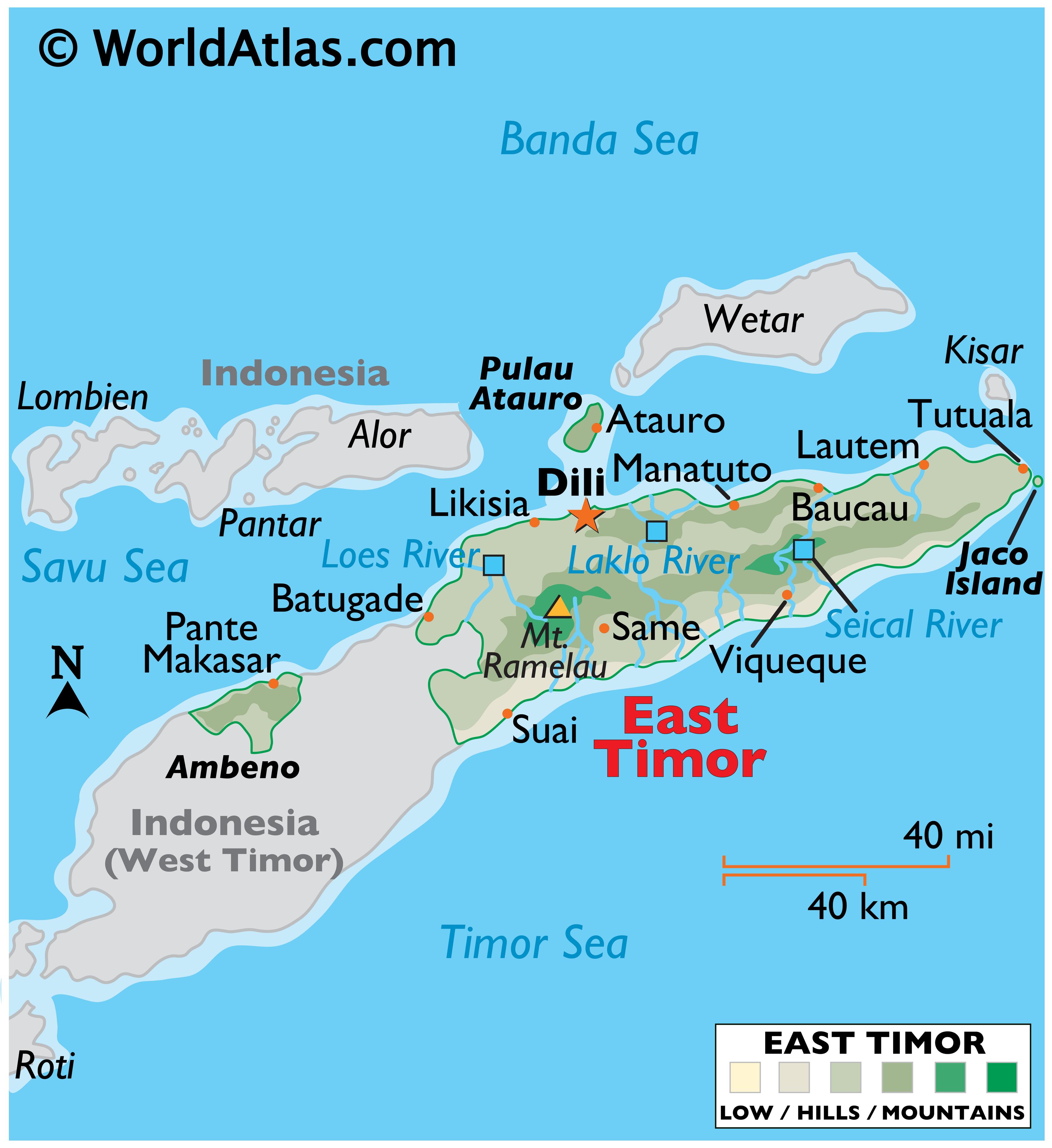 the map of dili east timor
