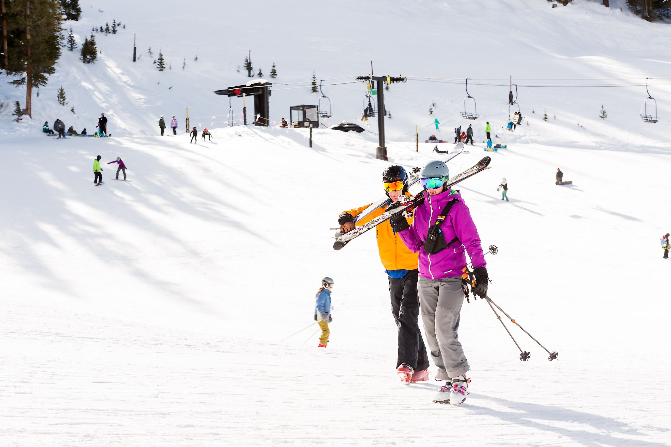 Arapahoe Basin, Colorado, USA-January 18, 2015. Mid season skiing at Araphoe basing ski resort. Editorial credit: Arina P Habich / Shutterstock.com