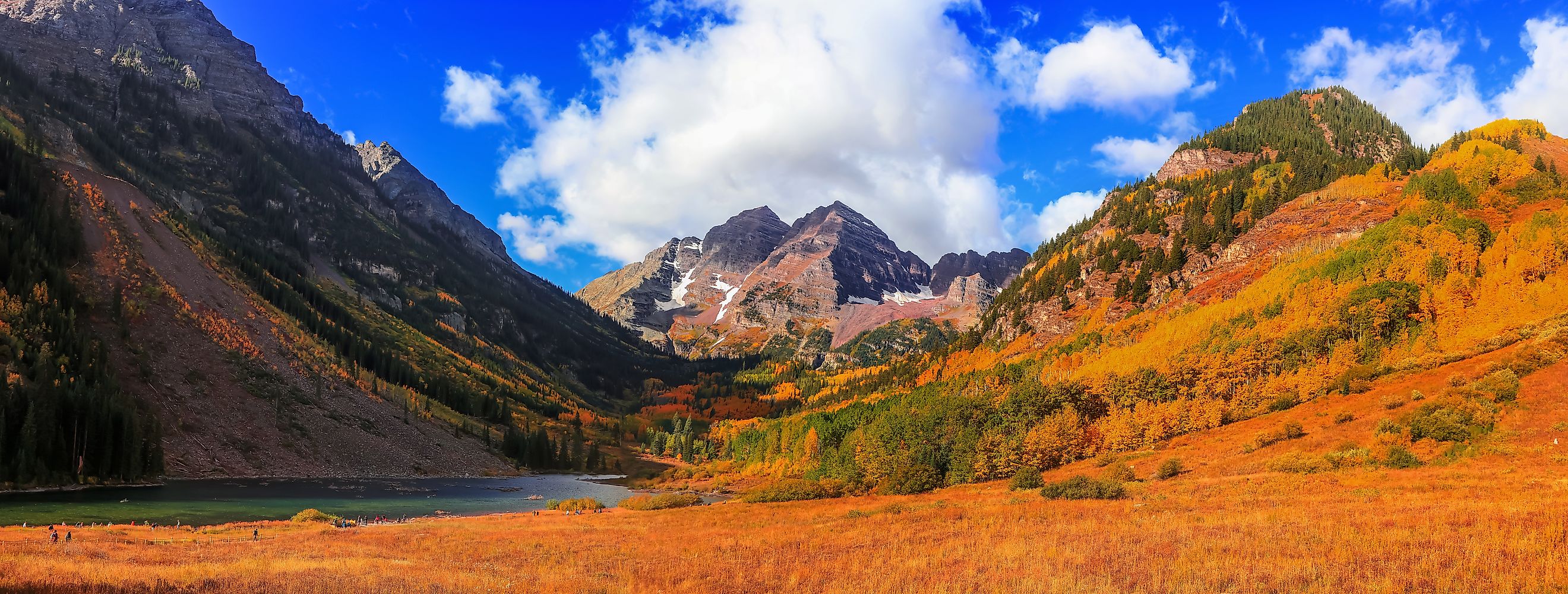 Maroon Bells near the town of Aspen in Colorado.