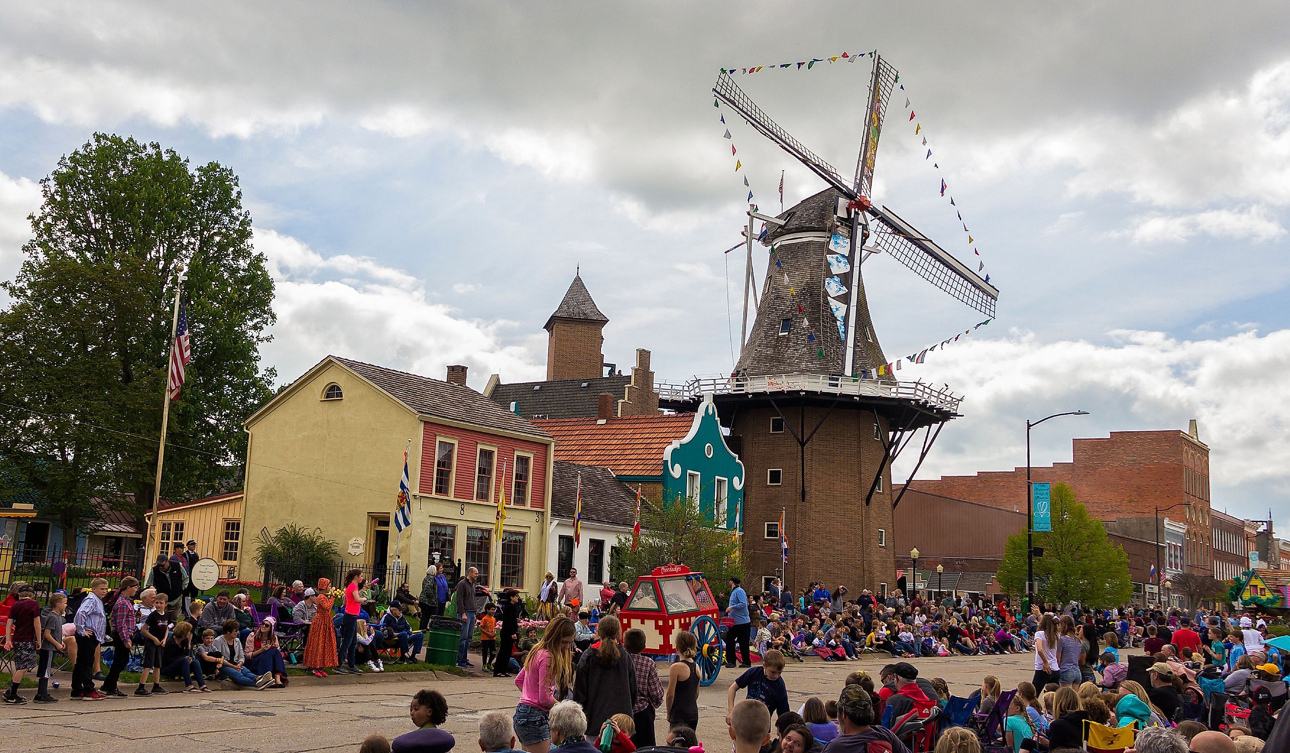 Tulip Time Festival Parade of Pella's dutch community. Editorial credit: yosmoes815 / Shutterstock.com