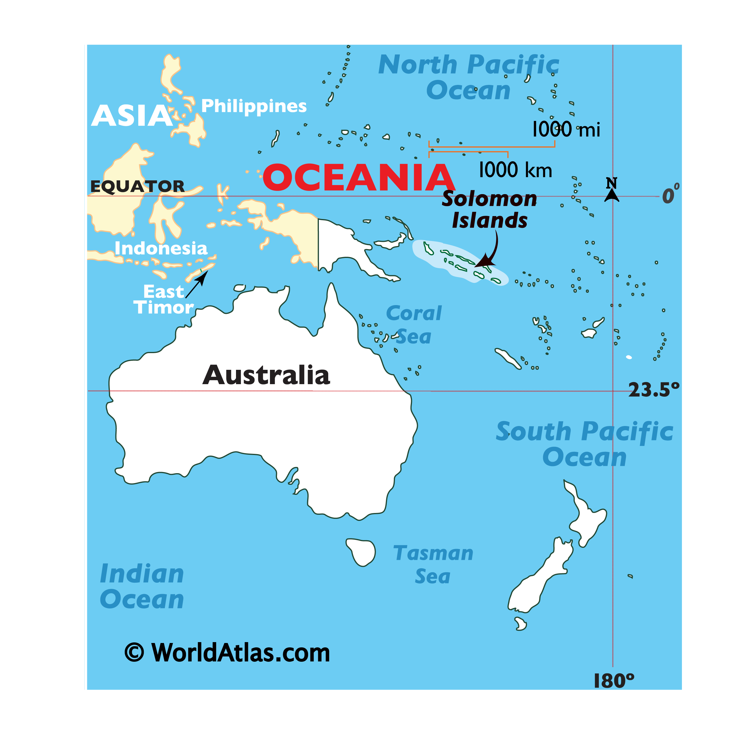 solomon islands pacific map