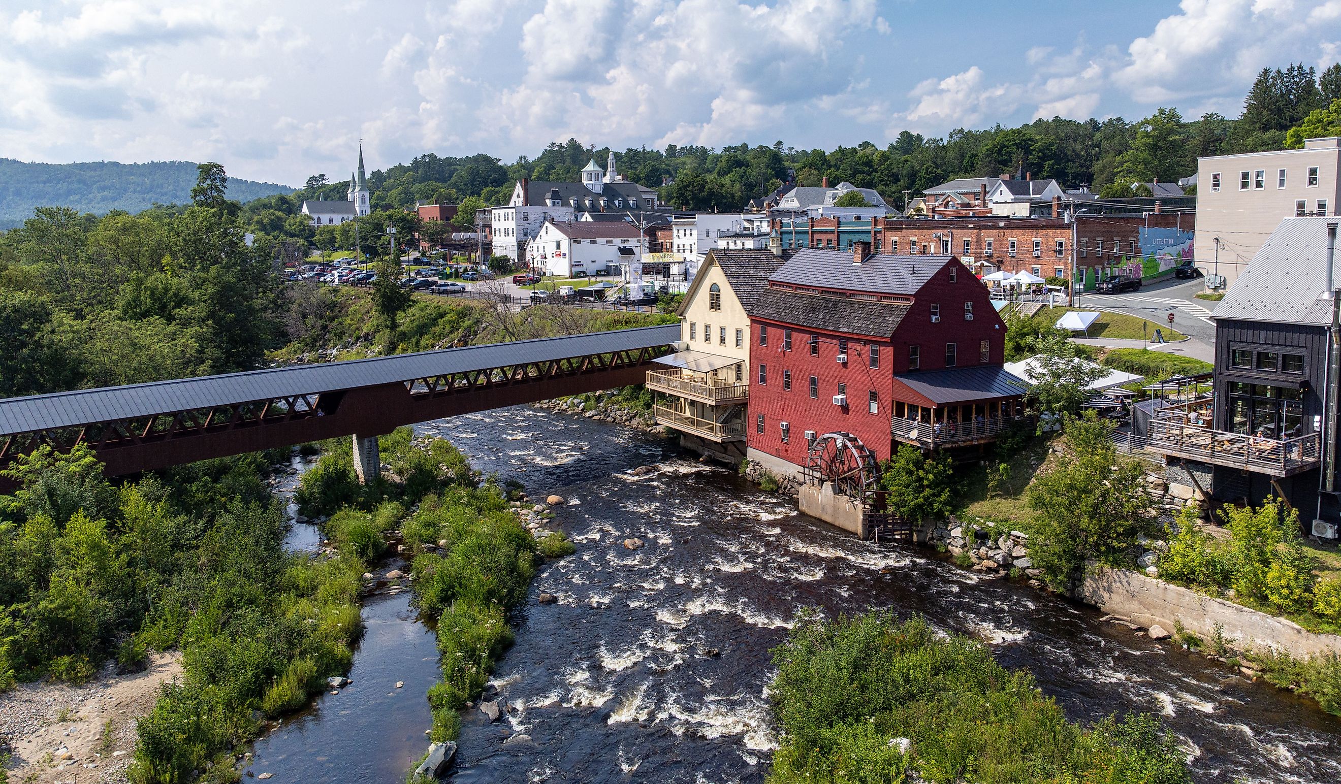 Aerial view of Littleton, New Hampshire and the Ammonoosuc River Editorial credit: Eli Wilson / Shutterstock.com