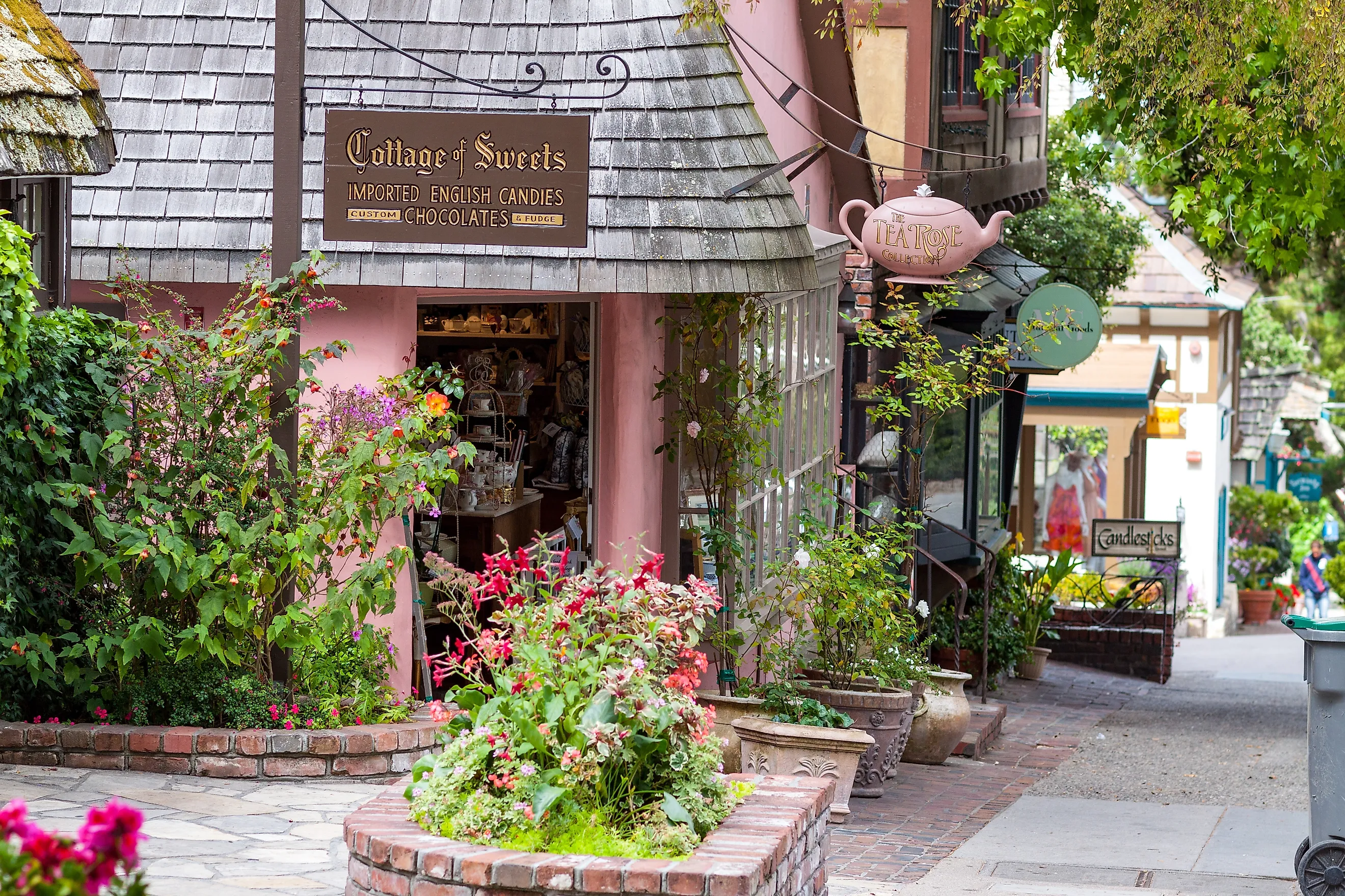 Carmel by the Sea, California, United States 07.11.2011: Quaint ivy covered shops in Carmel by the sea, city on the Pacific coast known for its enchanting architecture.. Image credit: J Wendy Baker via Shutterstock
