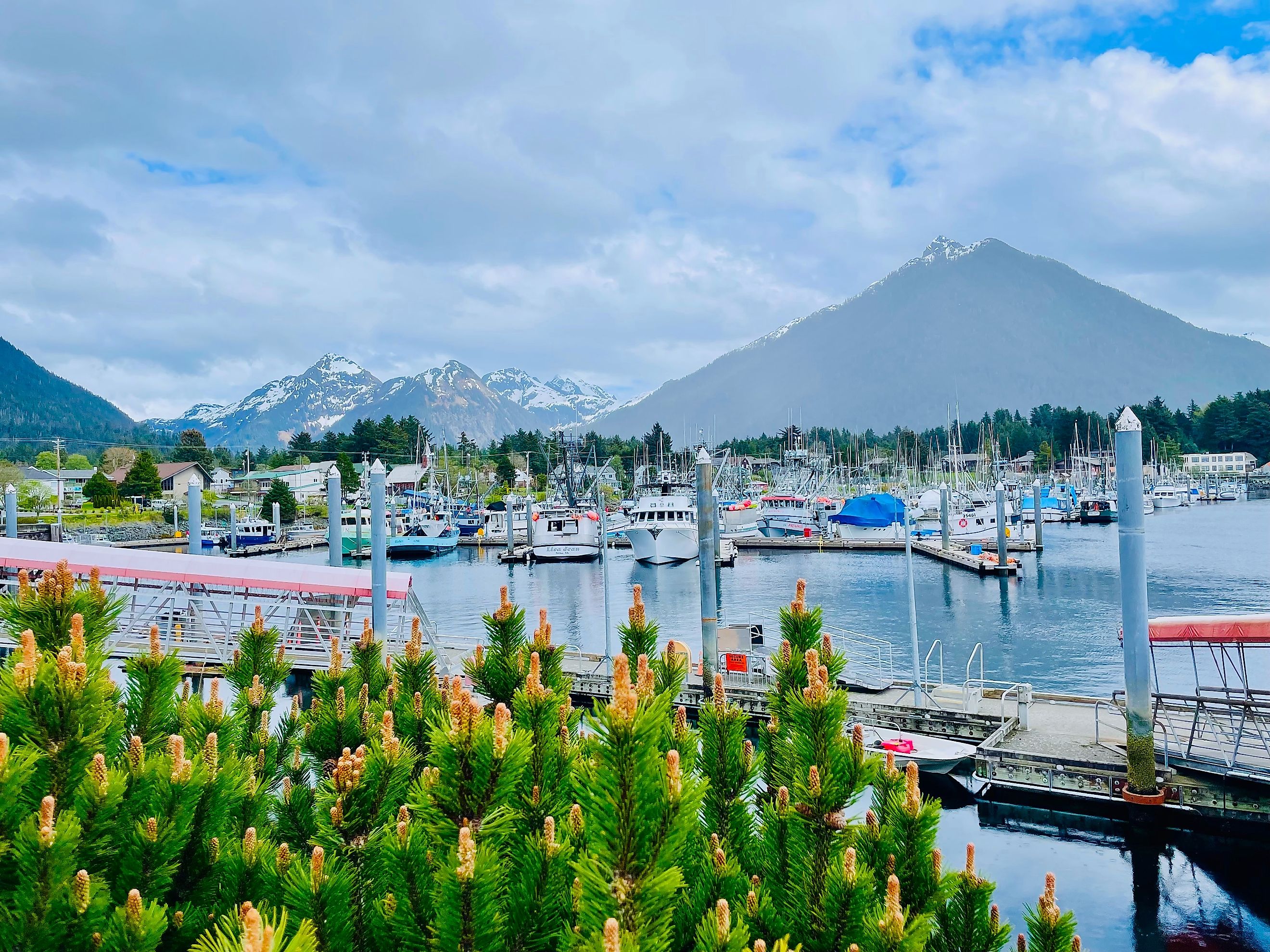 Waterfront area of The beautiful town of Sitka, Alaska.