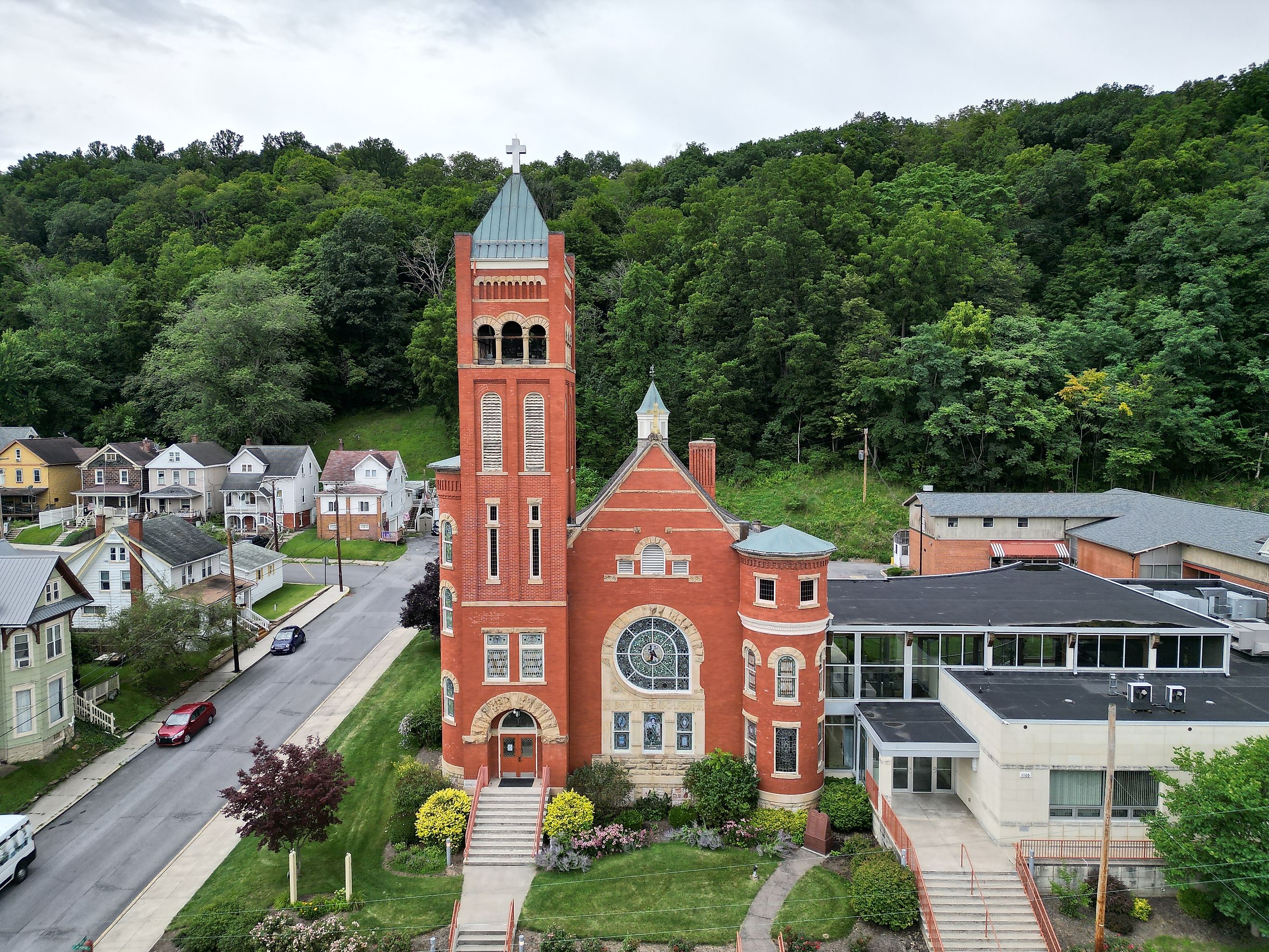 Tyrone, Pennsylvania from the sky on a clear day.