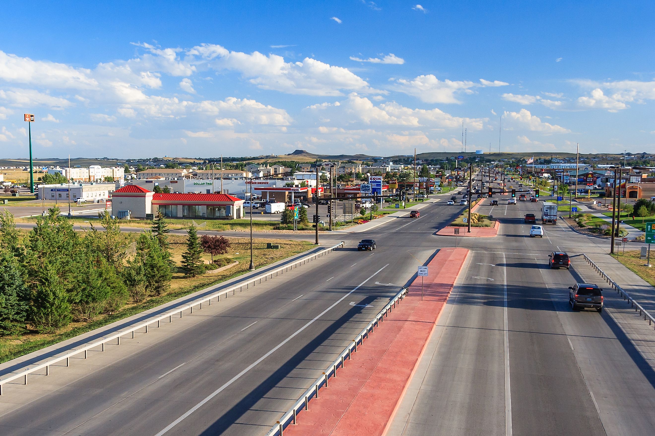 Highway in Gillette, Wyoming. Editorial credit: amadeustx / Shutterstock.com