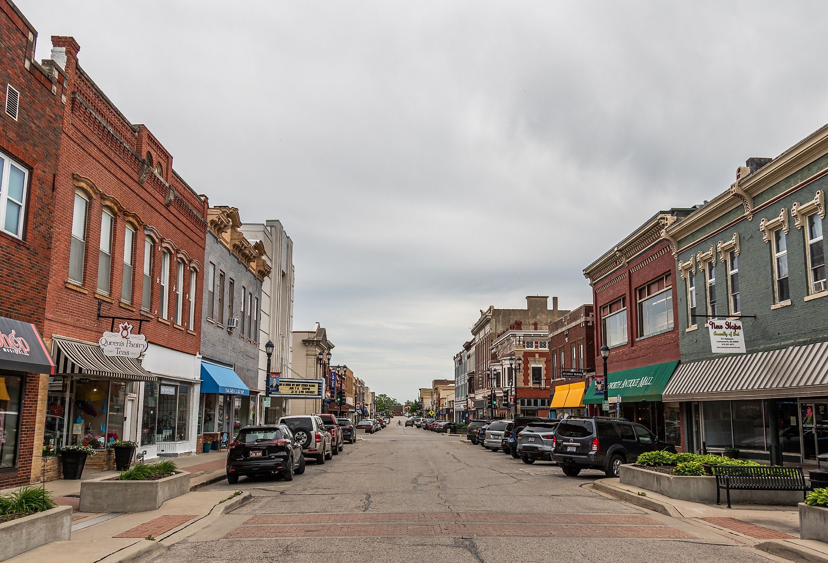 Historic Downtown Shopping District in Leavenworth, Kansas. Image  credit Jon M. Ripperger via Shutterstock