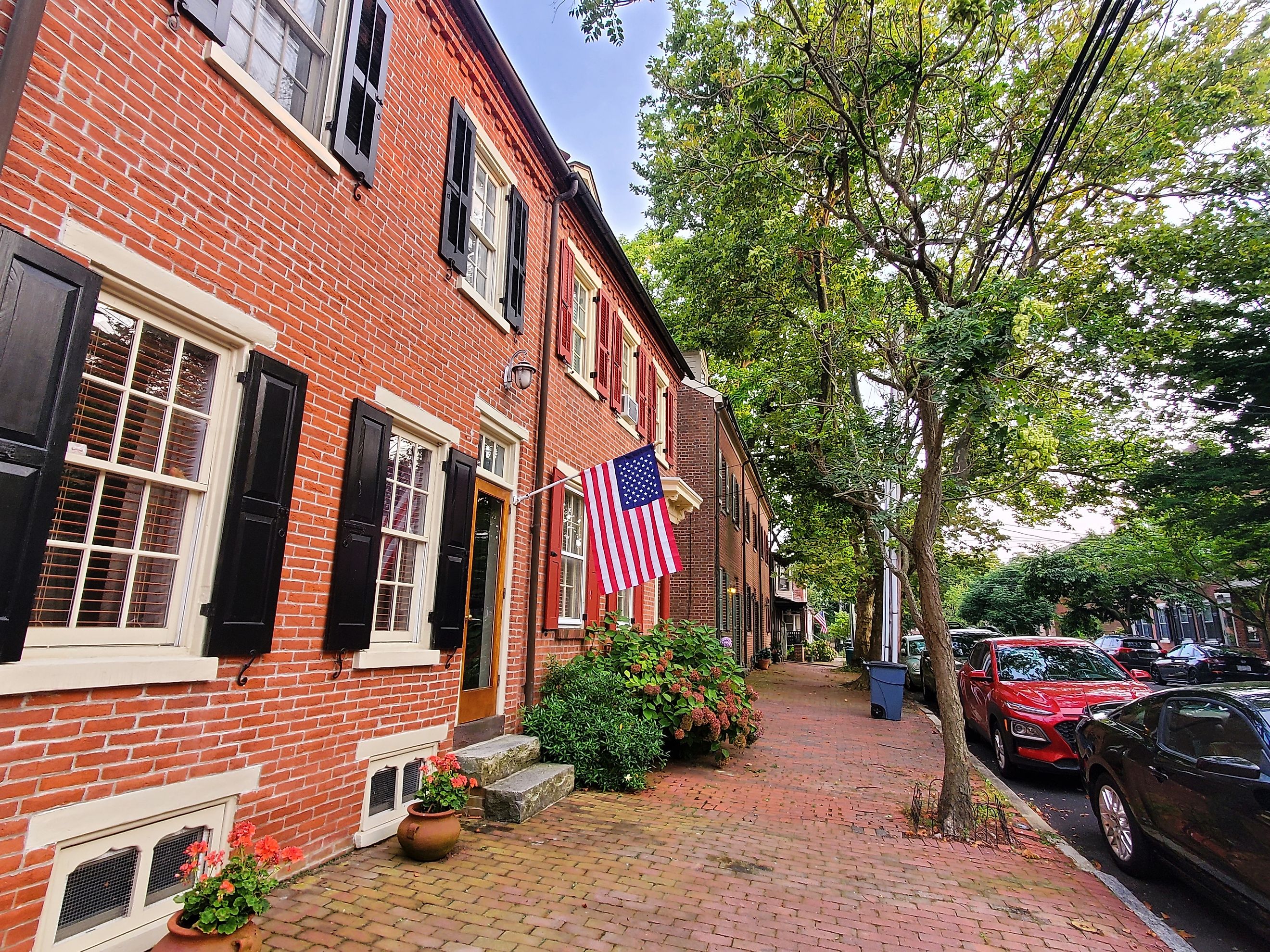 Rustic brick buildings in the town of New Castle, Delaware. Editorial credit: Khairil Azhar Junos / Shutterstock.com