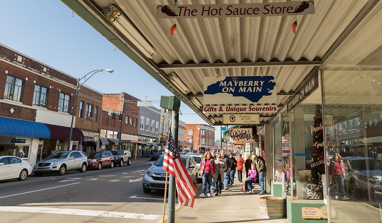 Main Street Mount Airy, North Carolina. Image credit LisaCarter via Shutterstock