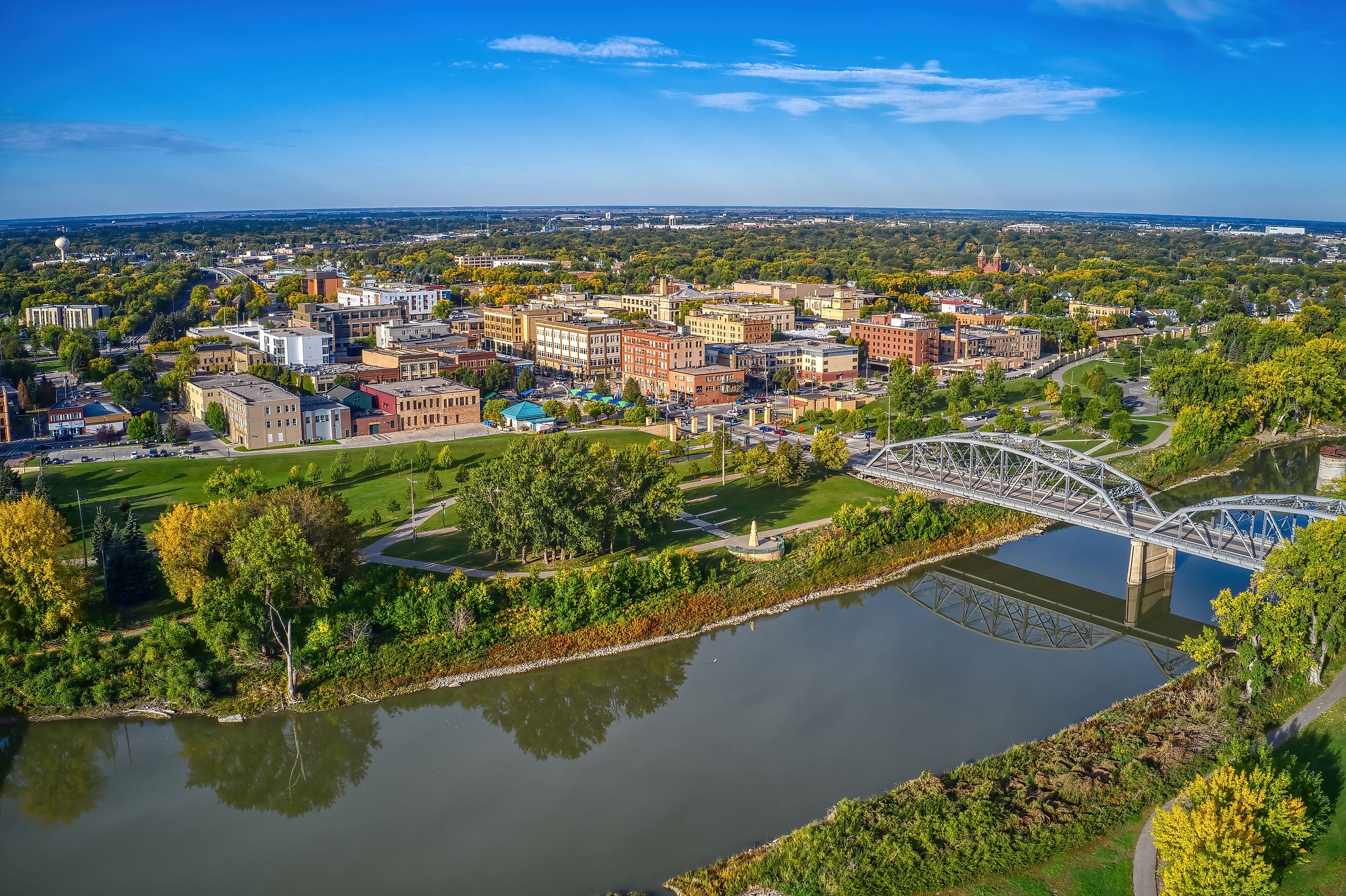 Aerial View of Grand Forks, North Dakota.