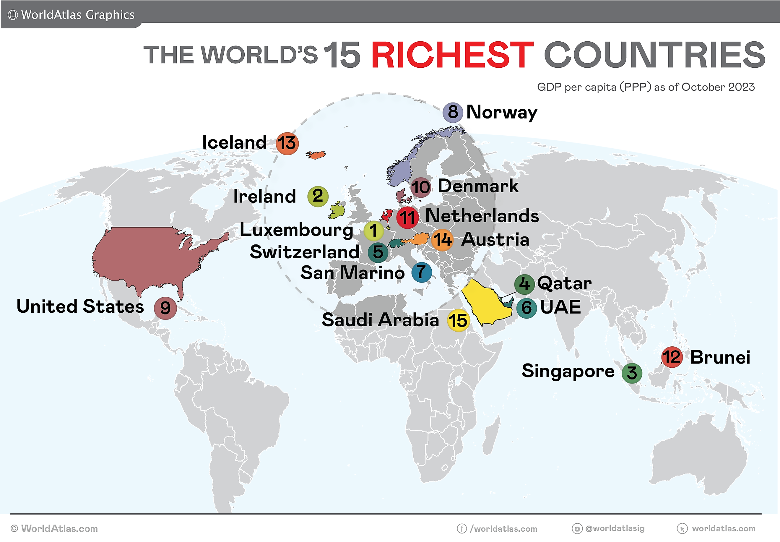 Countries Around the World Ranked by the Net Worth of Their Richest Person