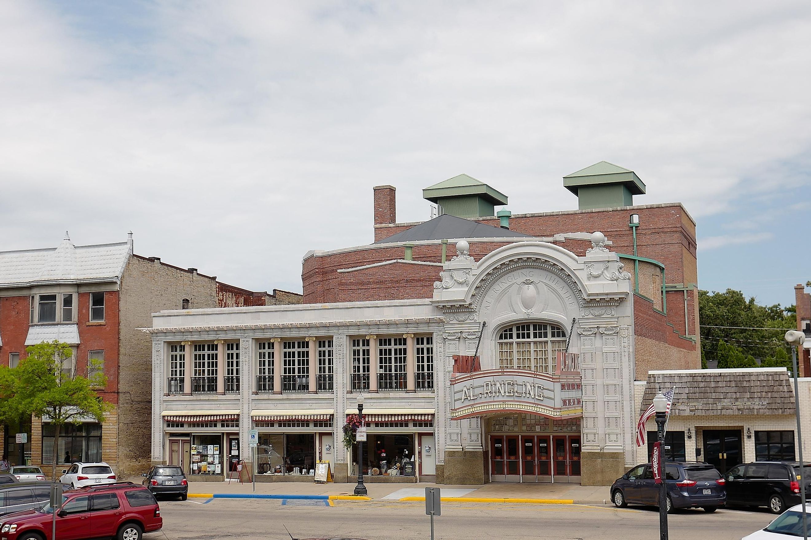 Ringling Theater exterior in Baraboo, Wisconsin, via lynn friedman / Shutterstock.com