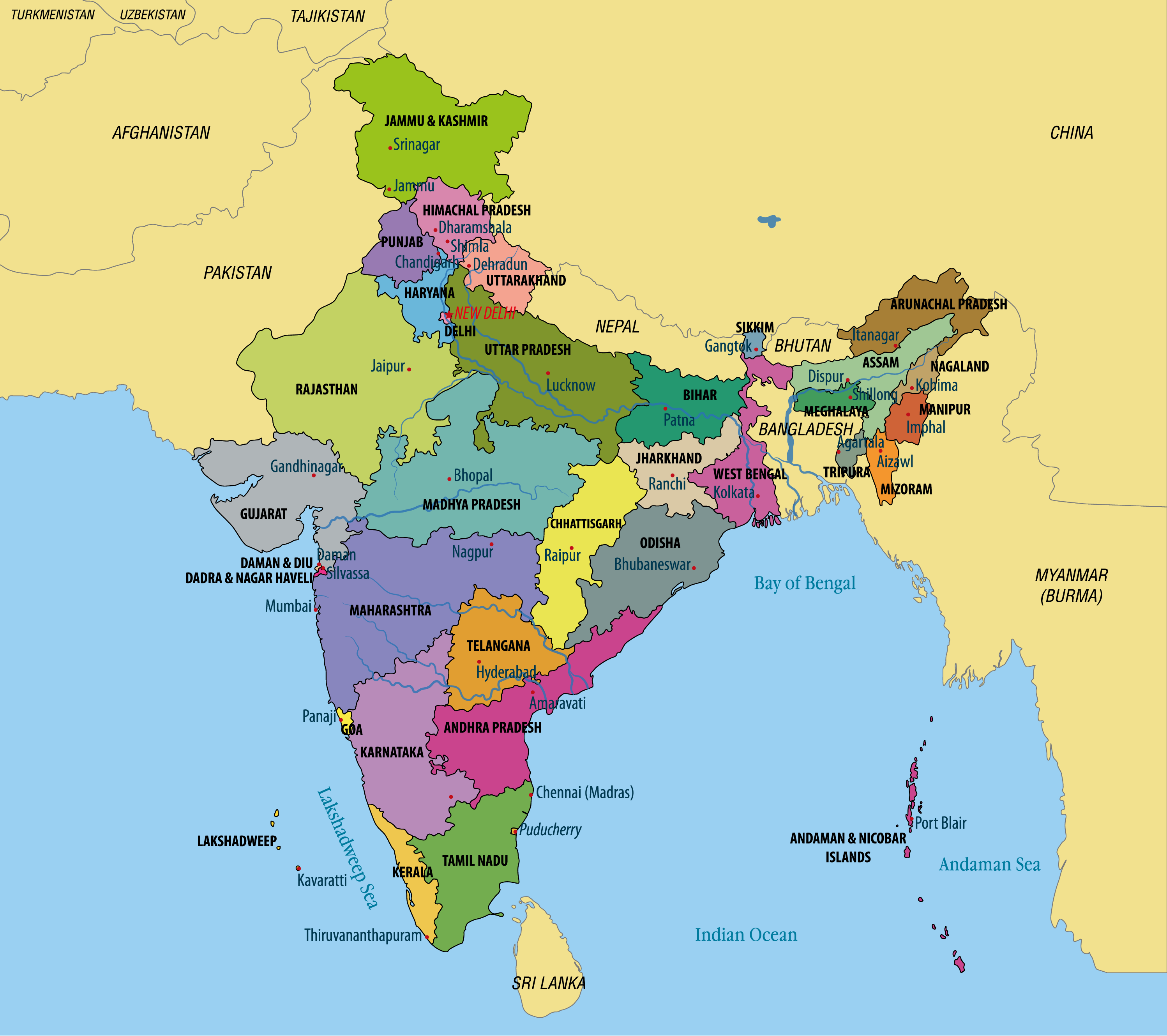 Draw a Physical Map Of India And Locate Any Five Main Rivers Of India. -  Social Science - Assignment - Teachmint