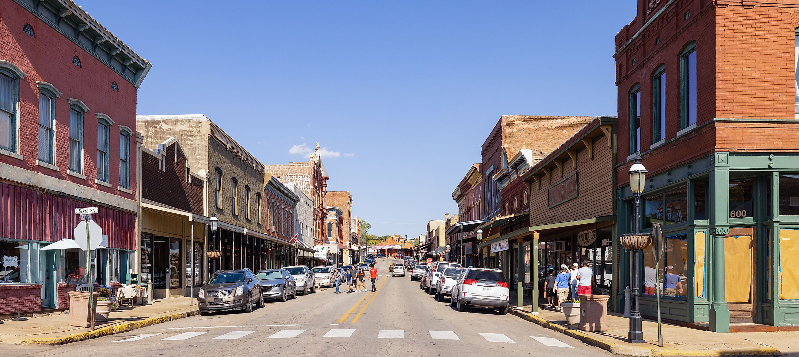 View of Main Street in the town of Van Buren, Arkansas. Editorial credit: Roberto Galan / Shutterstock.com