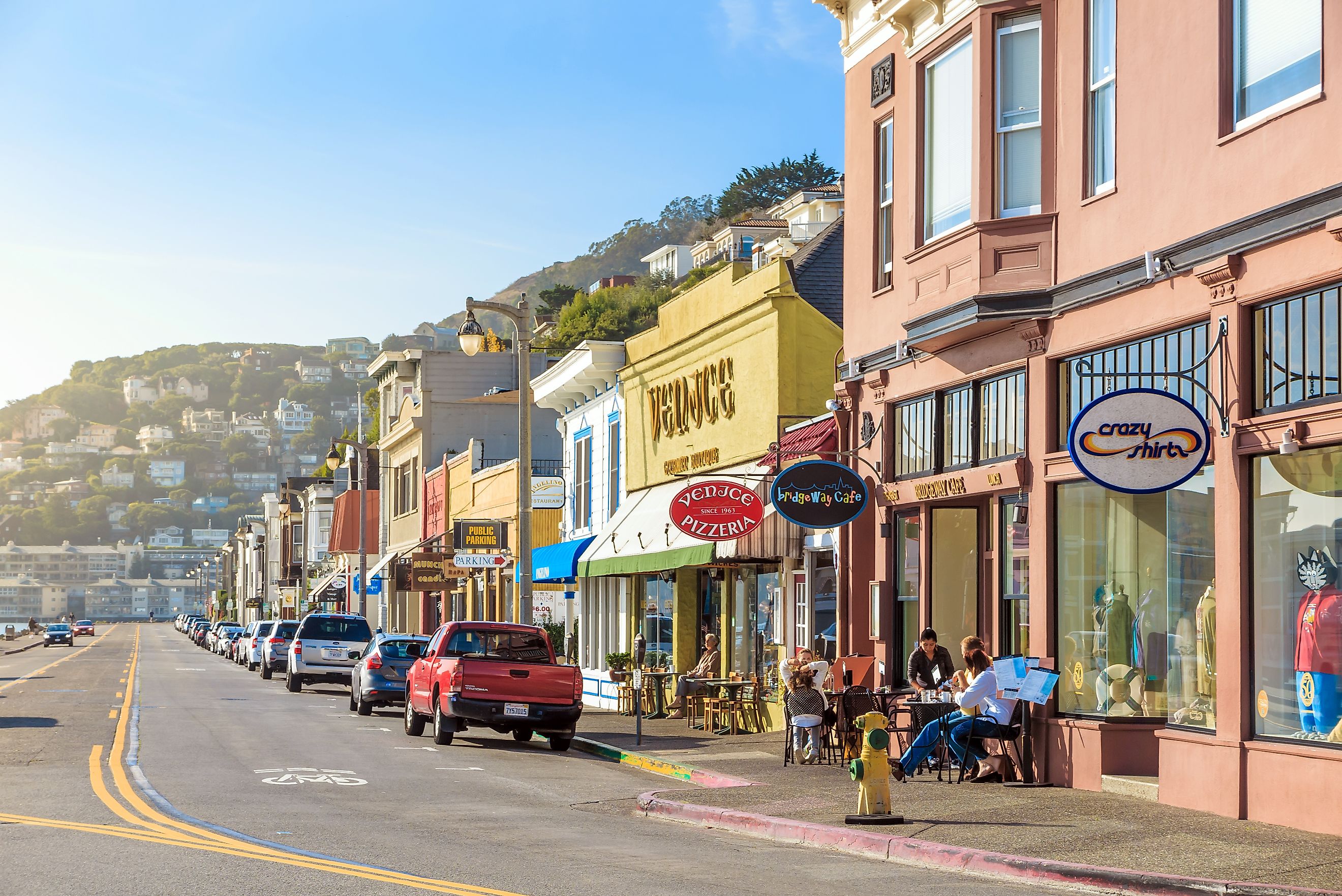 Street view of Sausalito, California, USA. Editorial credit: f11photo / Shutterstock.com