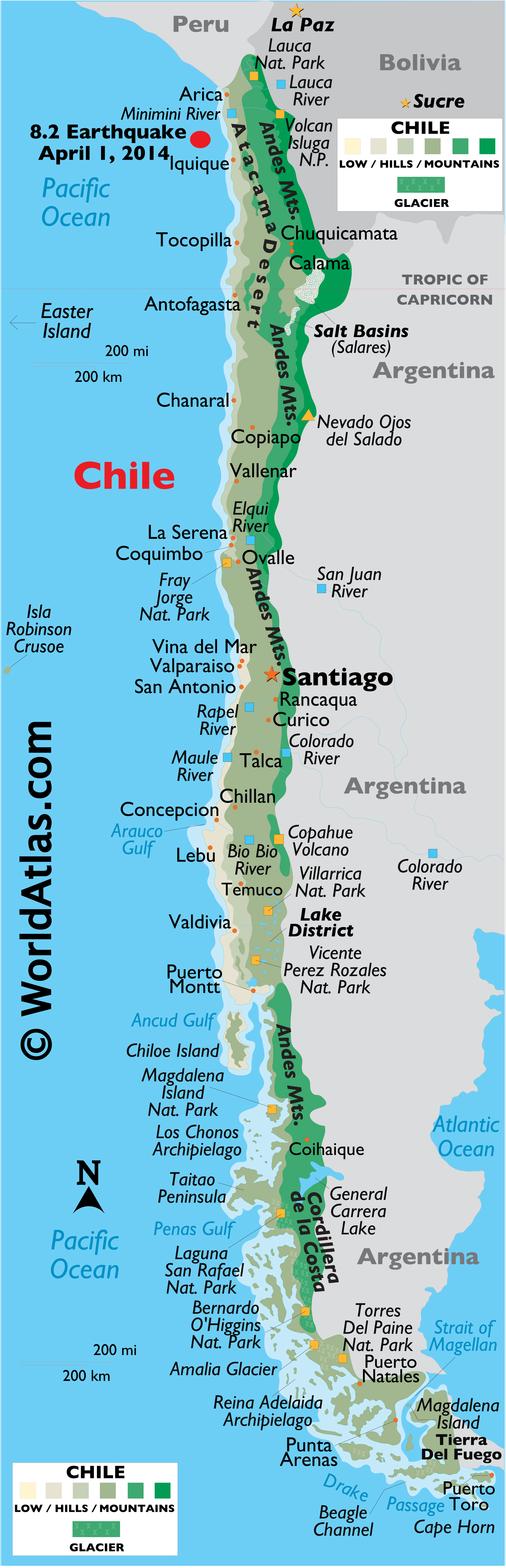 Locate Chile On World Map Chile Maps & Facts - World Atlas