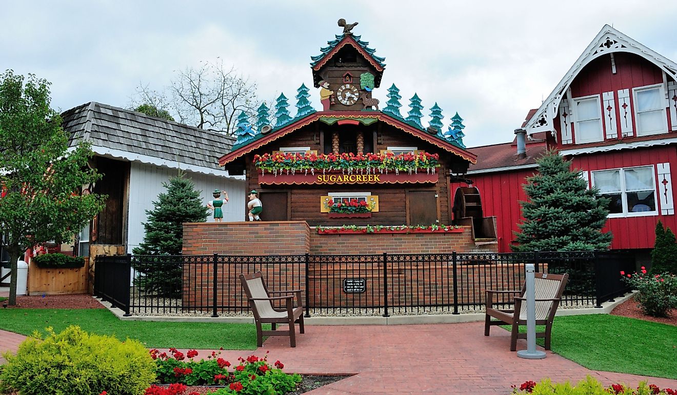 Sugarcreek, home to the world's largest Cuckoo Clock. Image credit Nina Alizada via Shutterstock