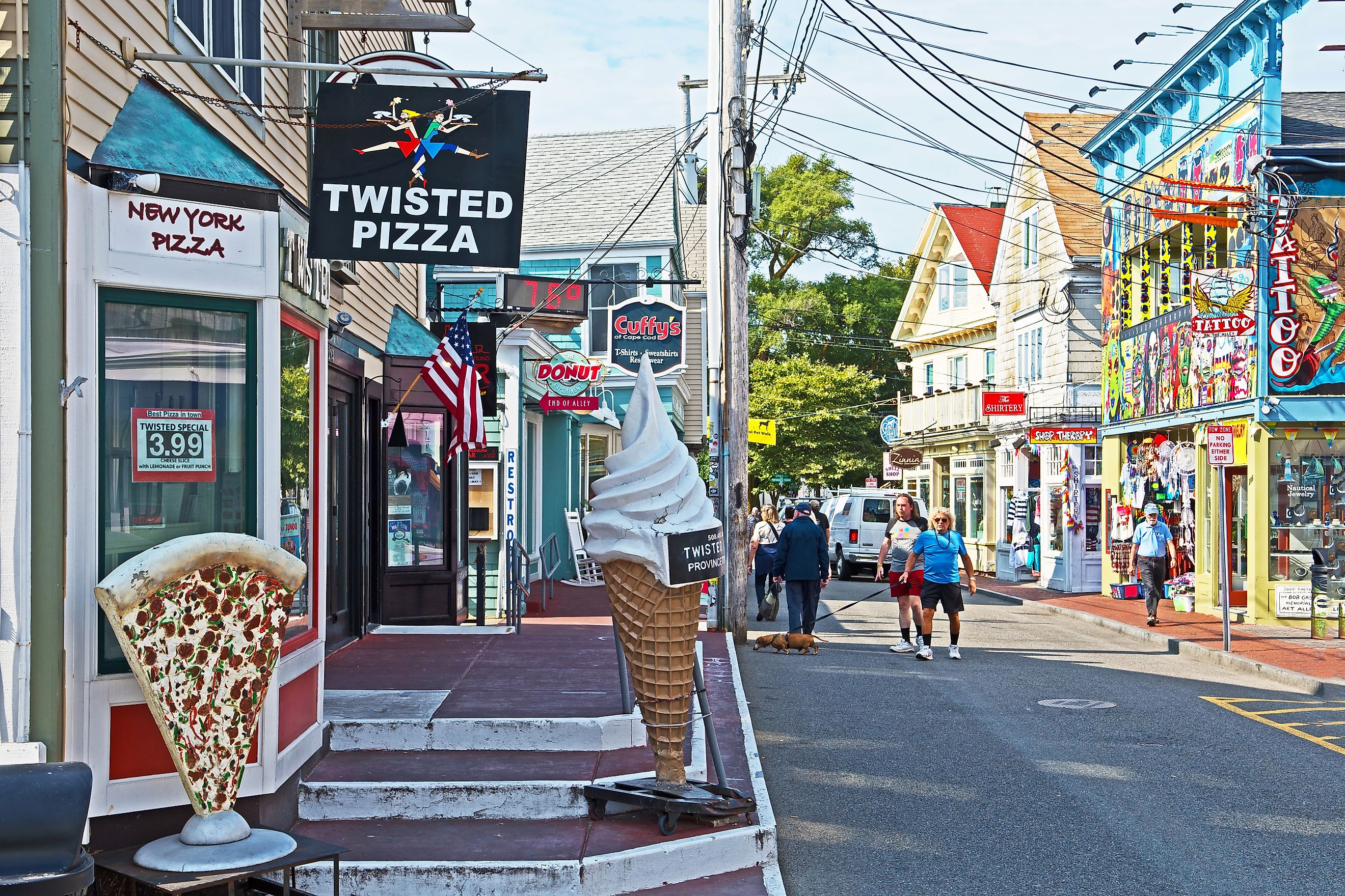 Vibrant Commercial Street in Provincetown, Massachusetts. Editorial credit: Mystic Stock Photography / Shutterstock.com