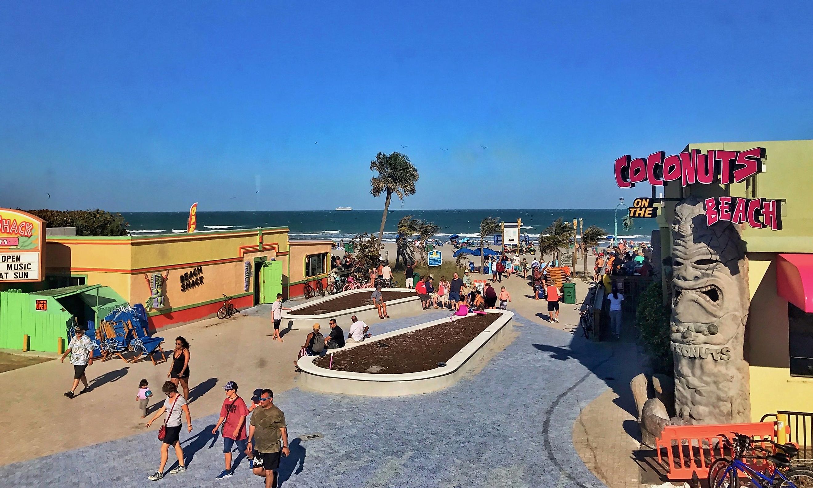 Aerial View of Downtown Cocoa Beach, Florida. Editorial credit: Beachside Tribe / Shutterstock.com.