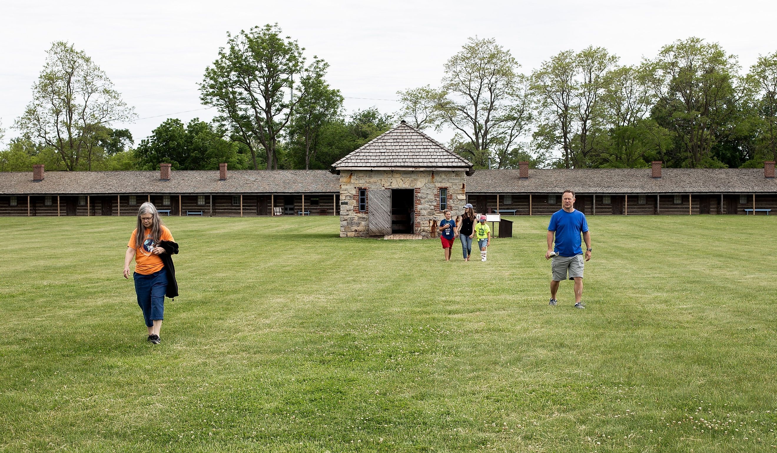 A group of people walking around at Fort Atkinson Historical State Park. Editorial credit: Dan and Ruth Photography / Shutterstock.com