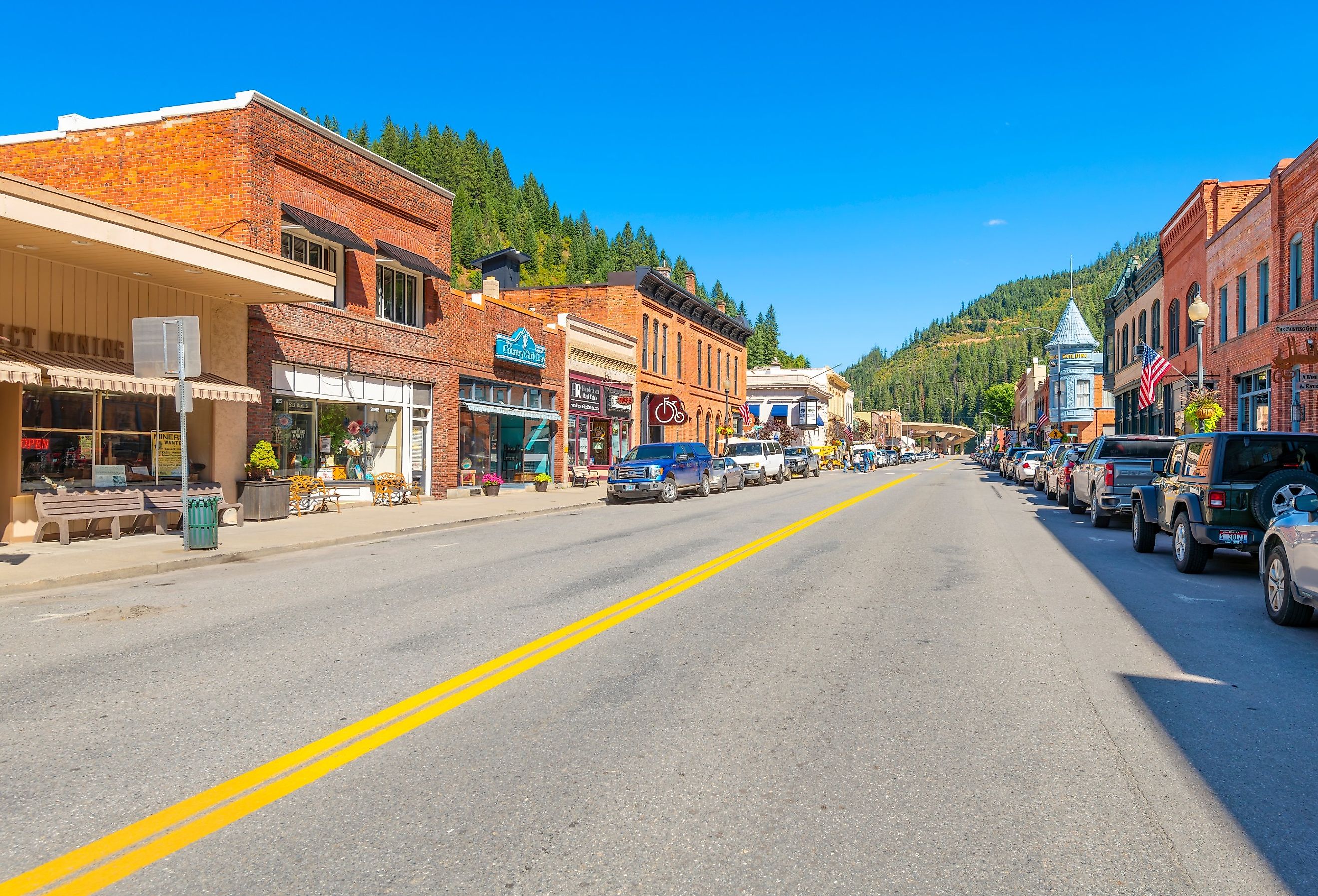 Bank Street, the main street through the historic town of Wallace, Idaho. Image credit Kirk Fisher via Shutterstock