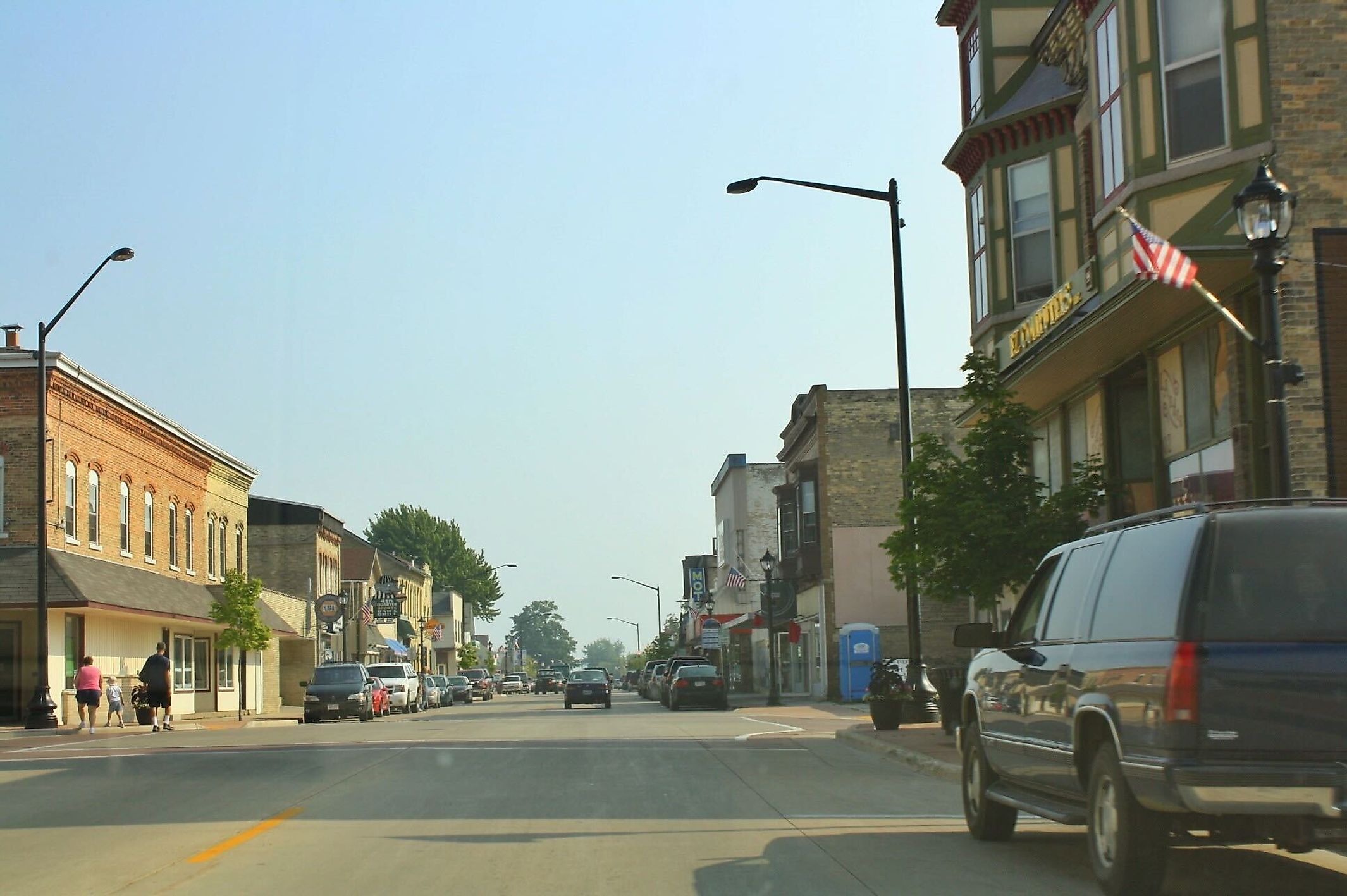 Looking south at downtown Algoma, Wisconsin on Wisconsin Highway 42.