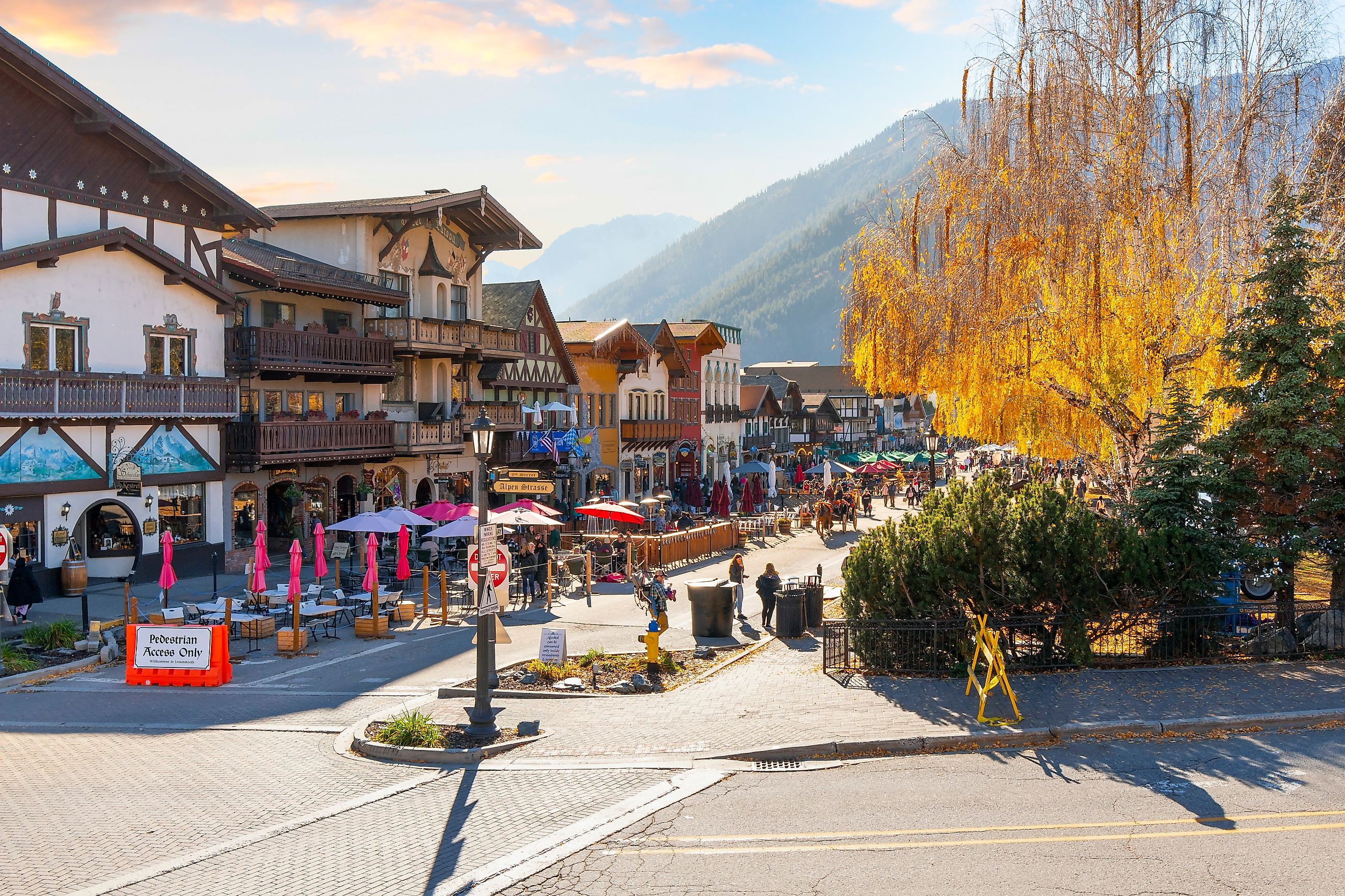 The Bavarian themed village of Leavenworth, Washington. Editorial credit: Kirk Fisher / Shutterstock.com.