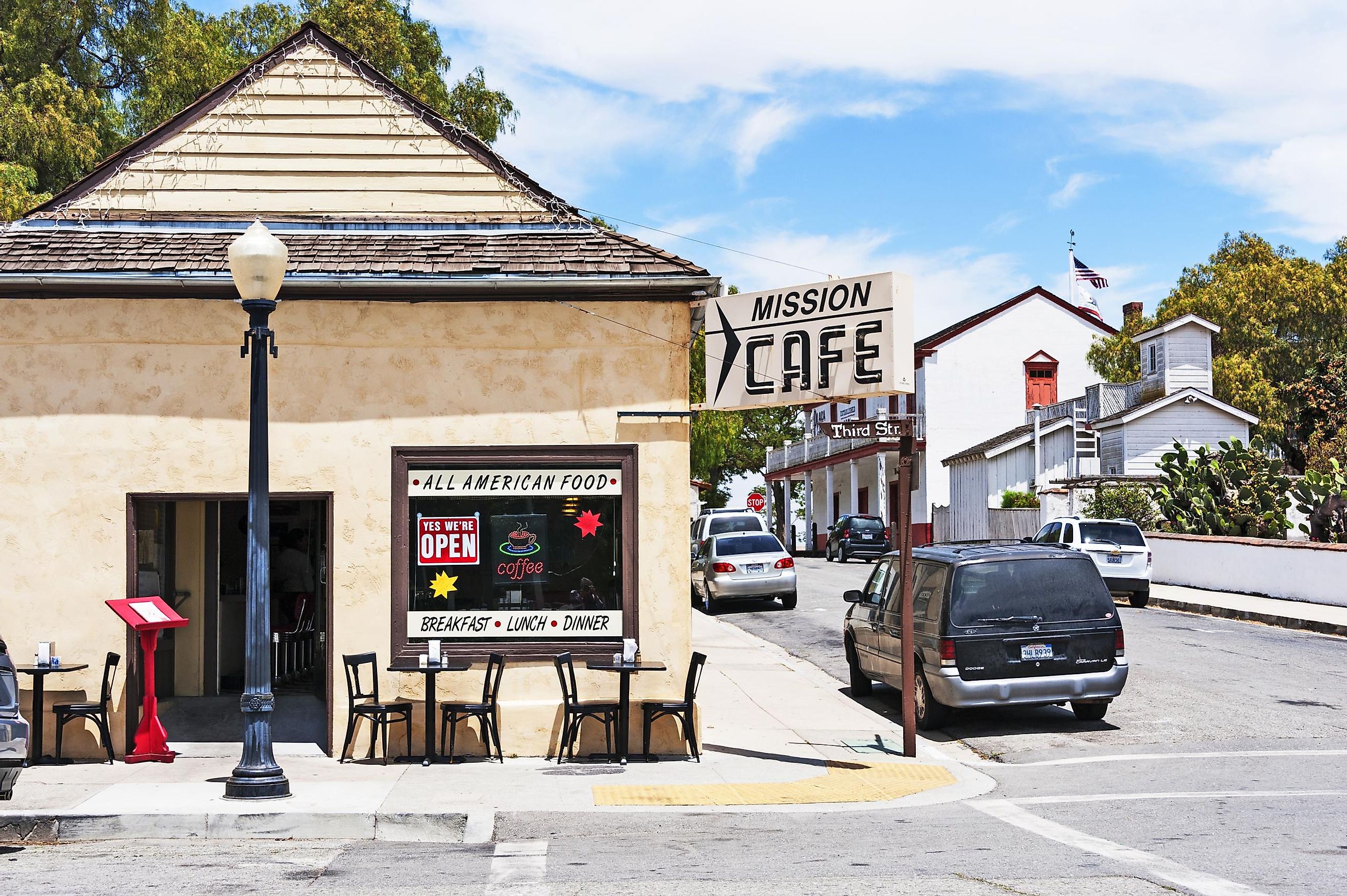 The Mission Cafe in San Juan Bautista, California, via jmoor17 / iStock.com