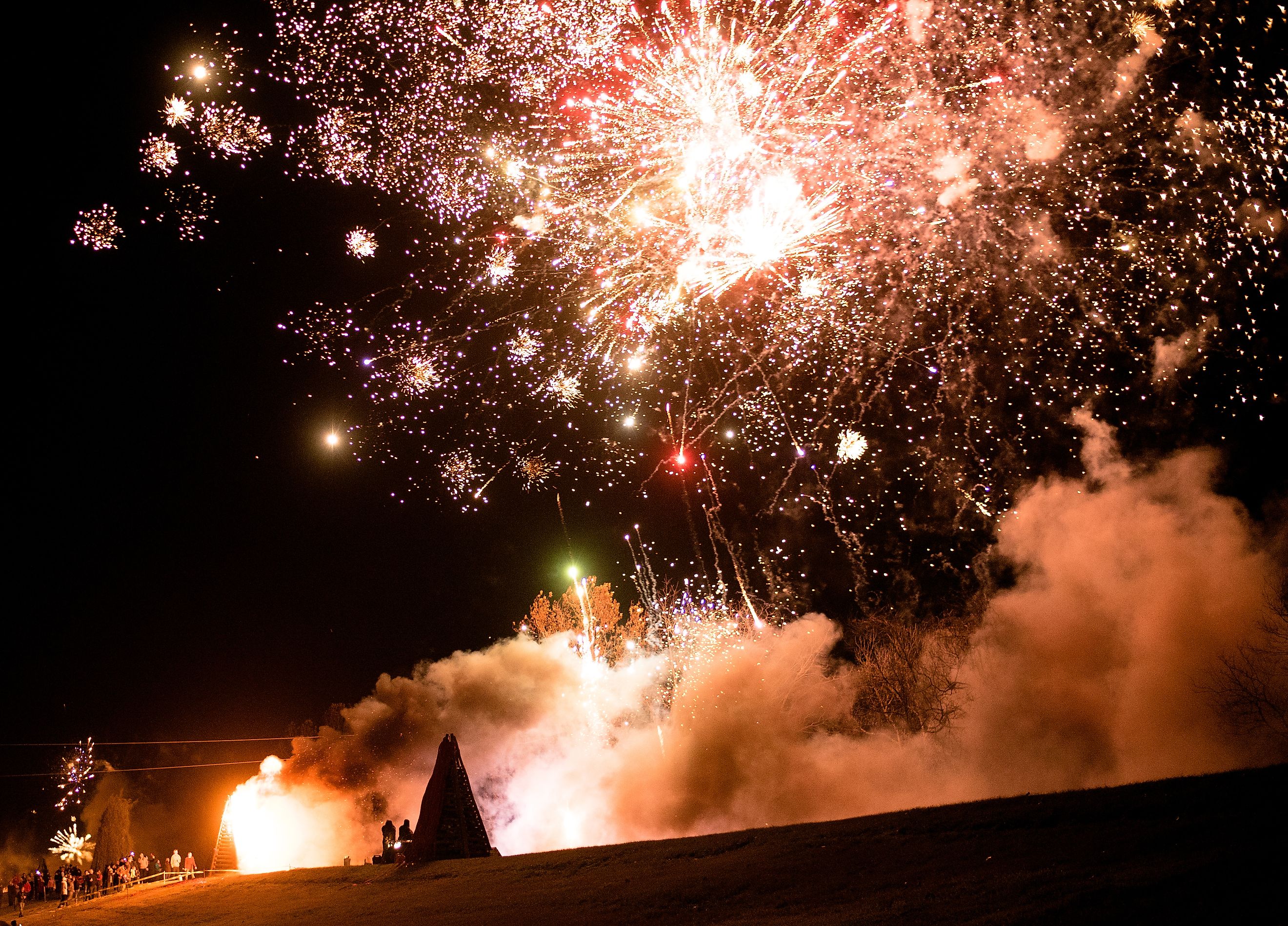 Fireworks at the Festival of the Bonfires in Lutcher, Louisiana.