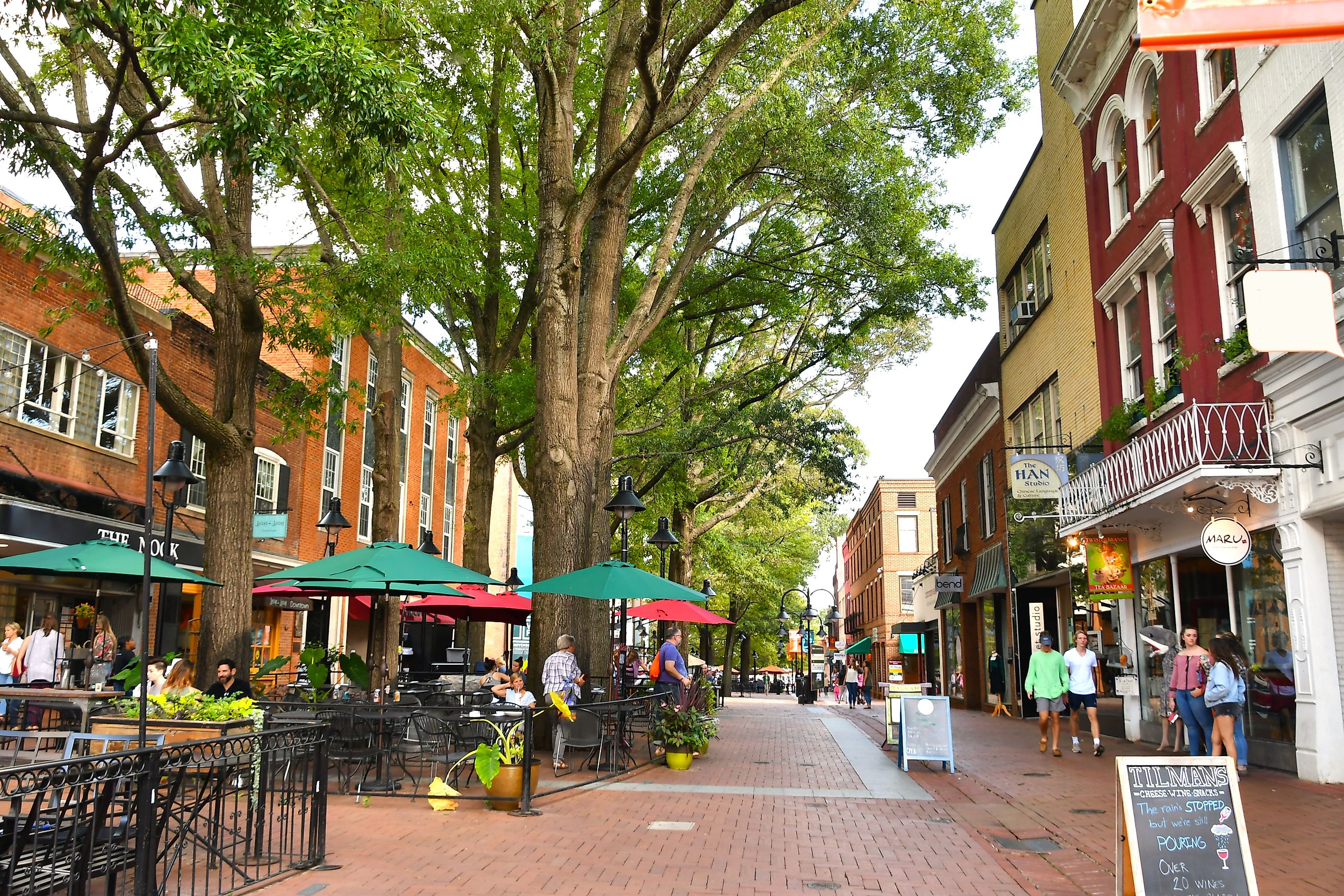 Downtown Mall in Charlottesville, Virginia. Editorial credit: MargJohnsonVA / Shutterstock.com.