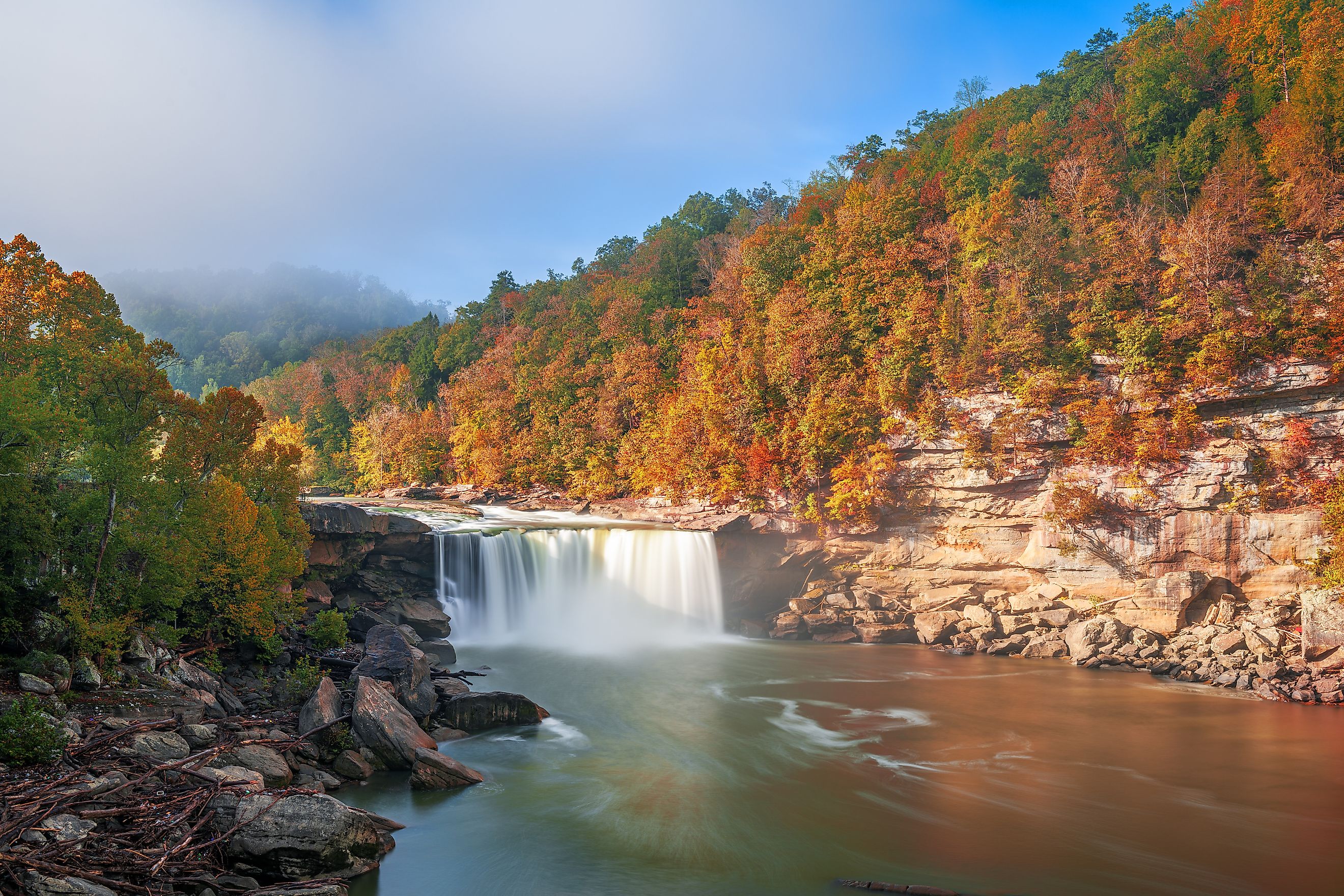 Cumberland Falls on the Cumberland River in Cumberland Falls State Resort Park, Kentucky