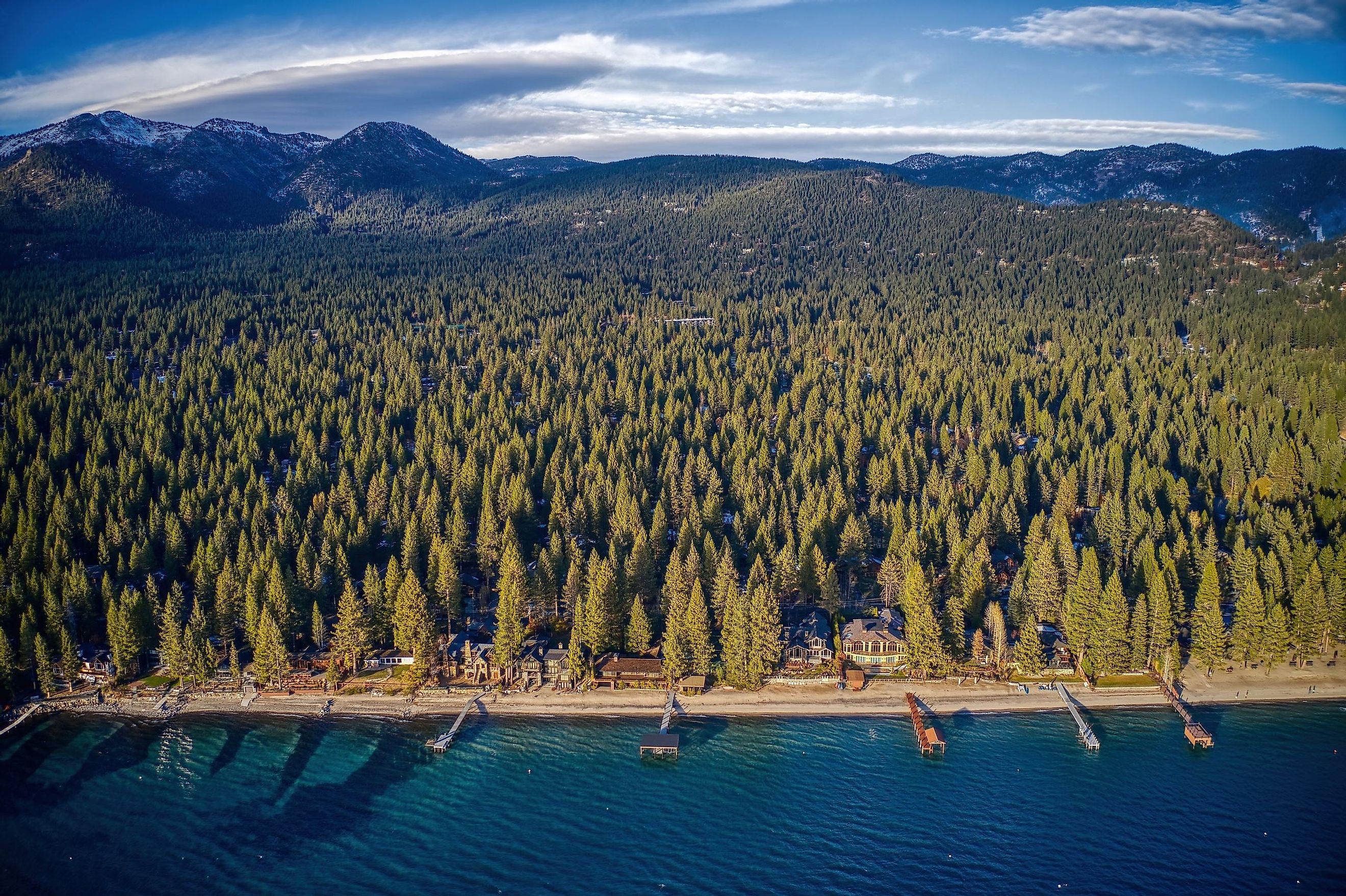 The picturesque town of Incline Village on the shores of Lake Tahoe.