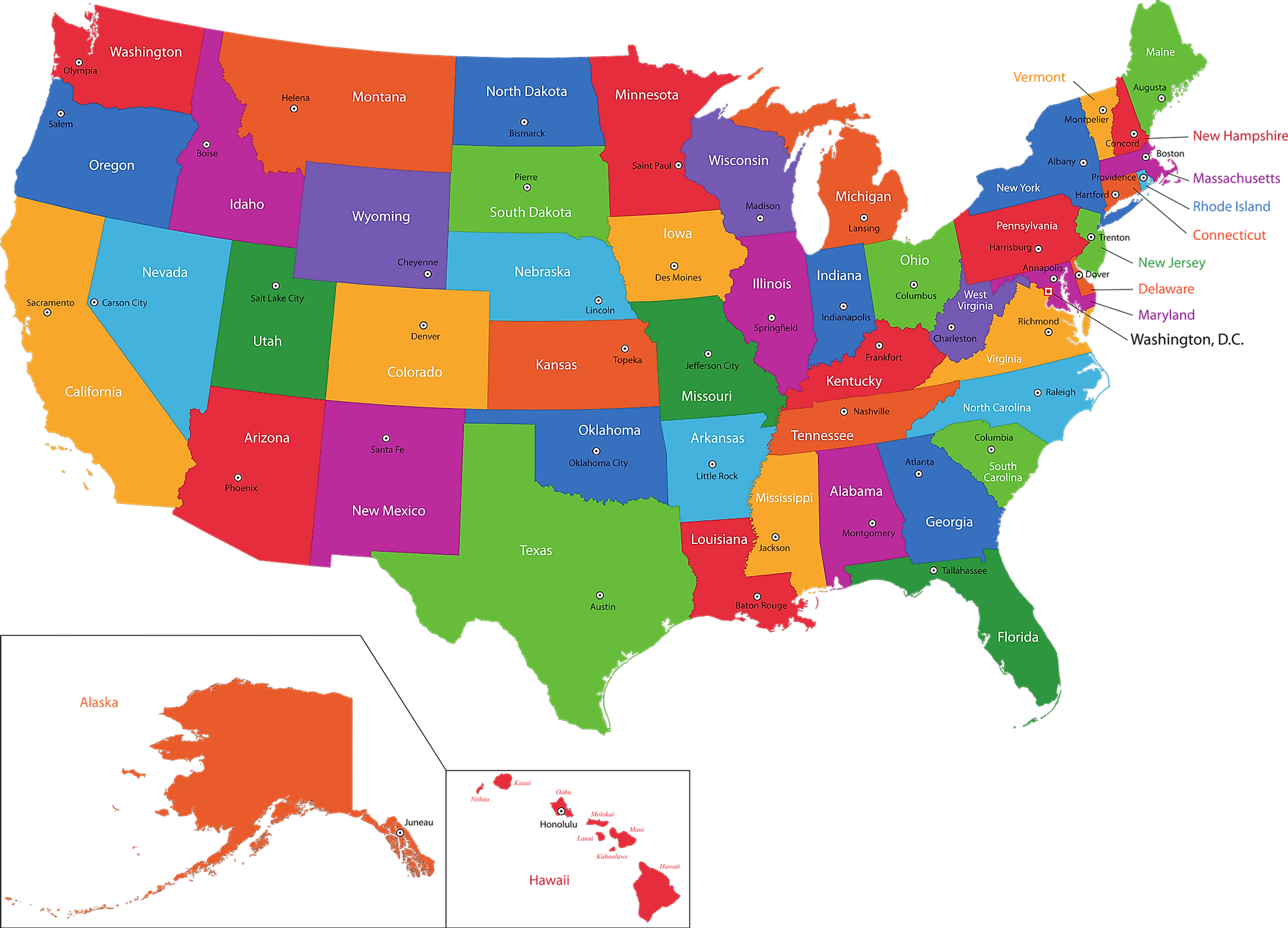 States In Usa And Their Cities