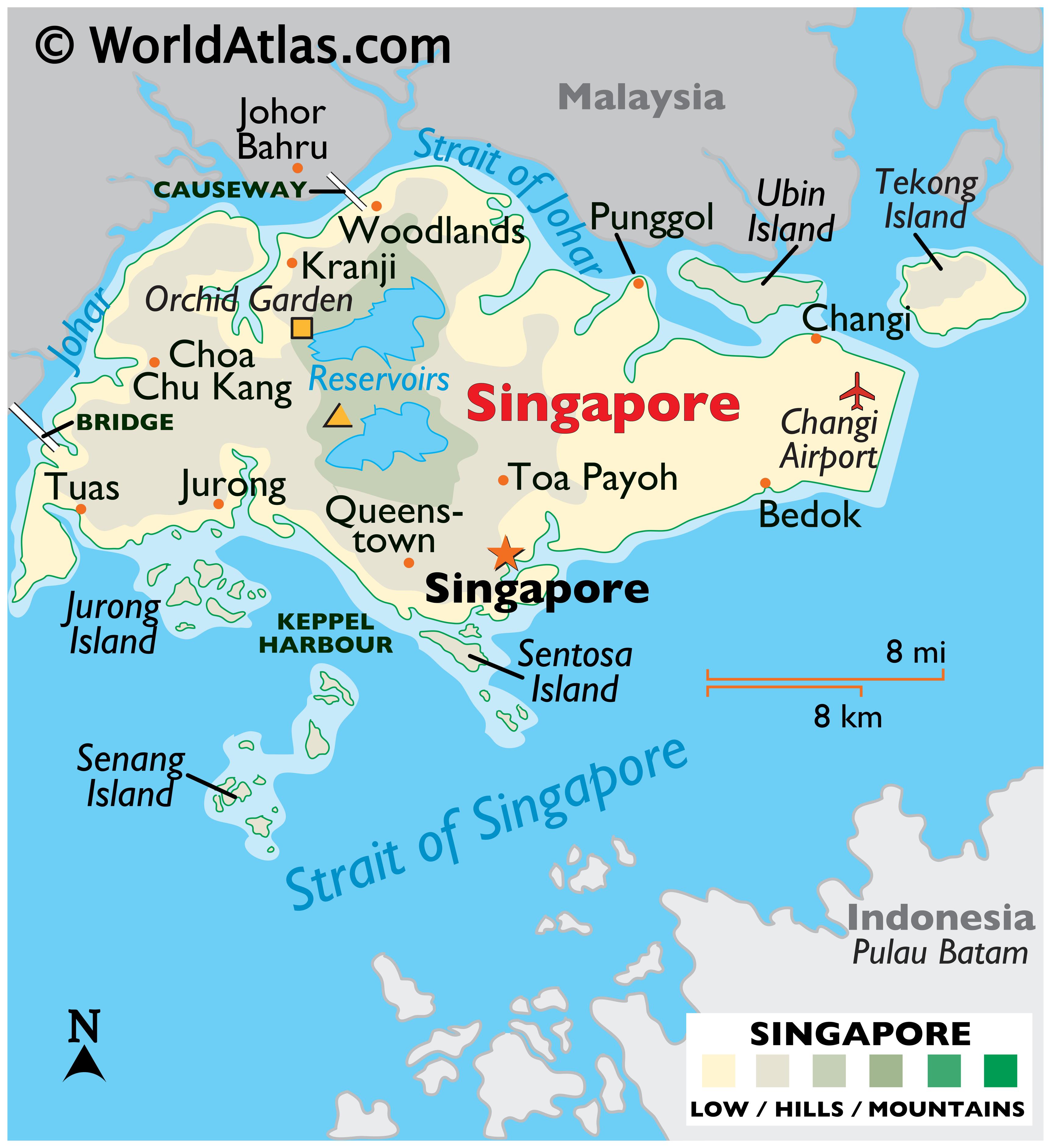 Республика Сингапур на карте
