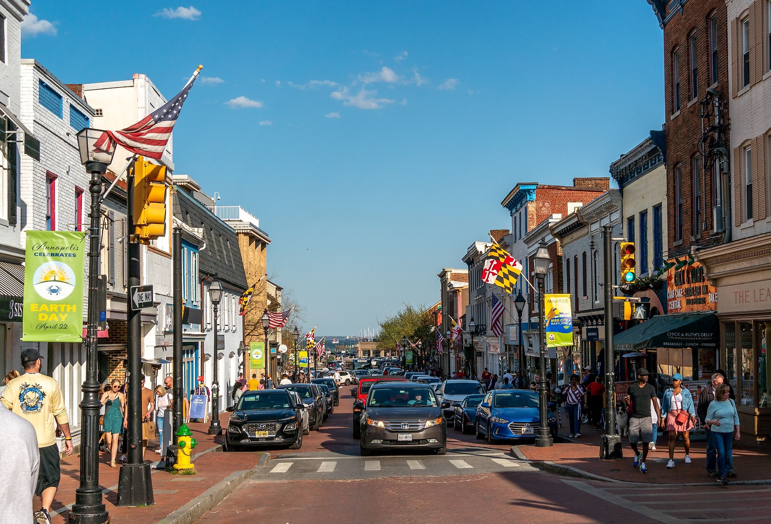 People and traffic in the main street of Annapolis, Maryland. Image credit Wirestock Creators via Shutterstock