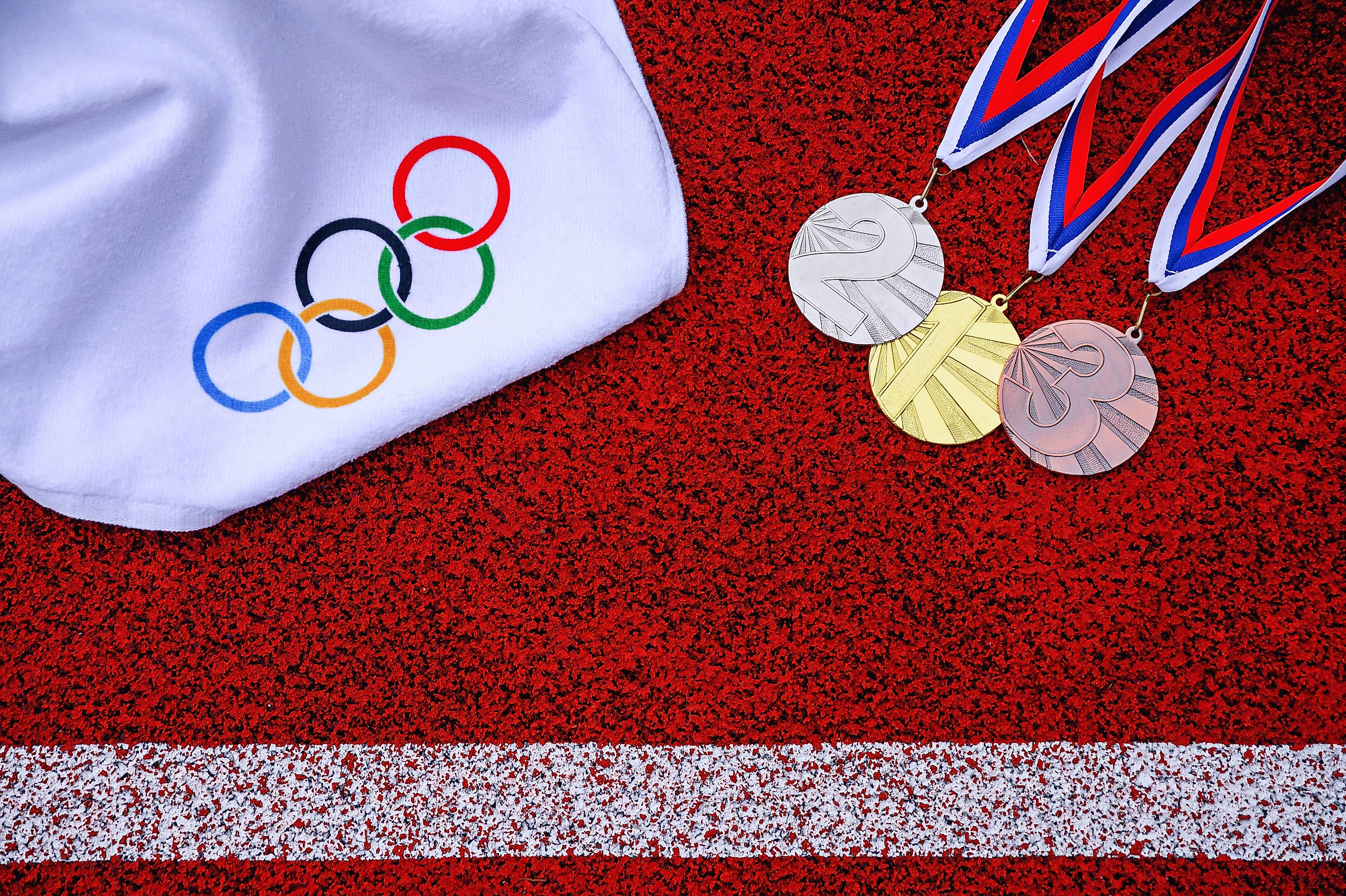 Olympic symbol and medals