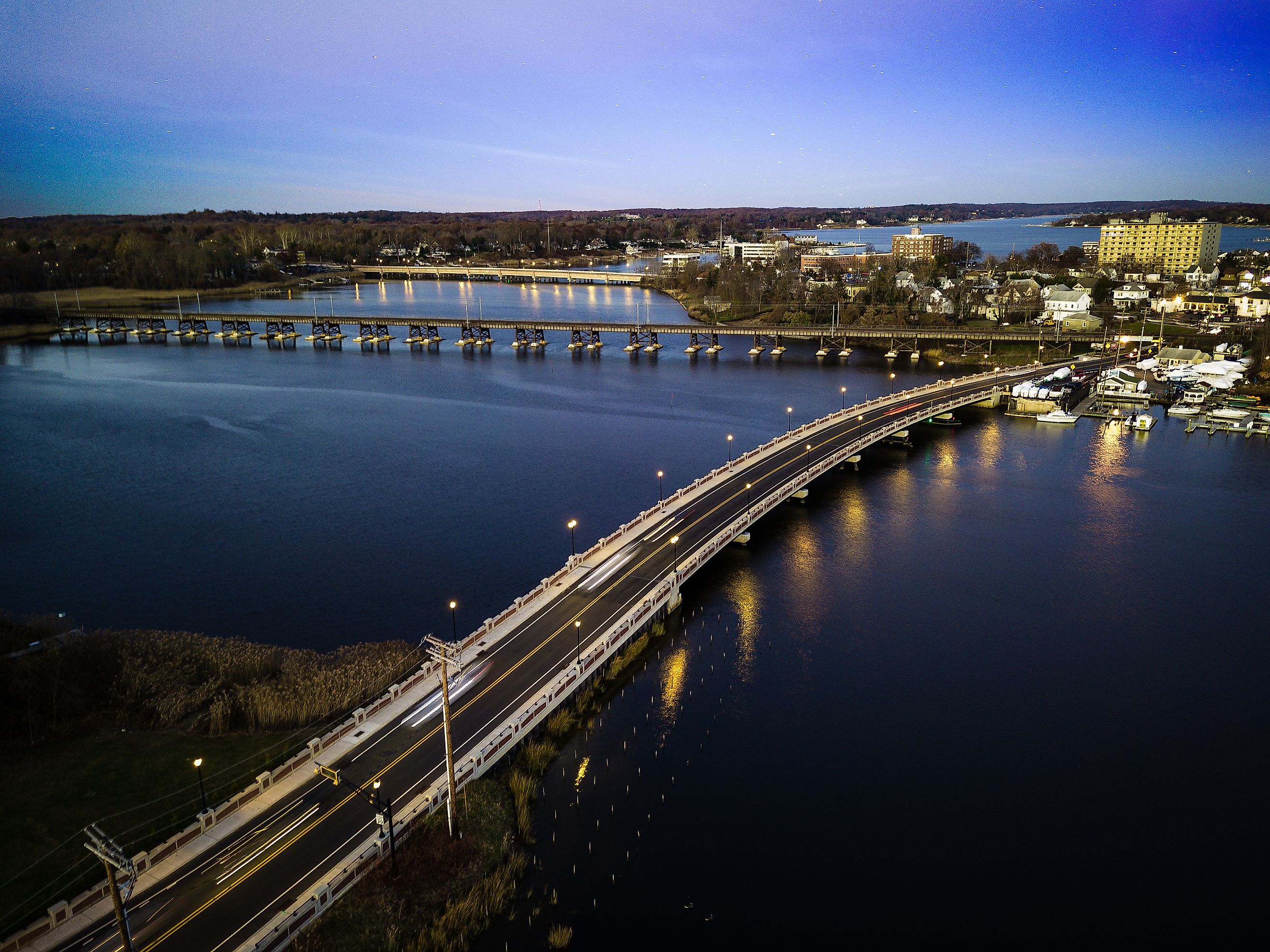 Red Bank, New Jersey, at sunset 