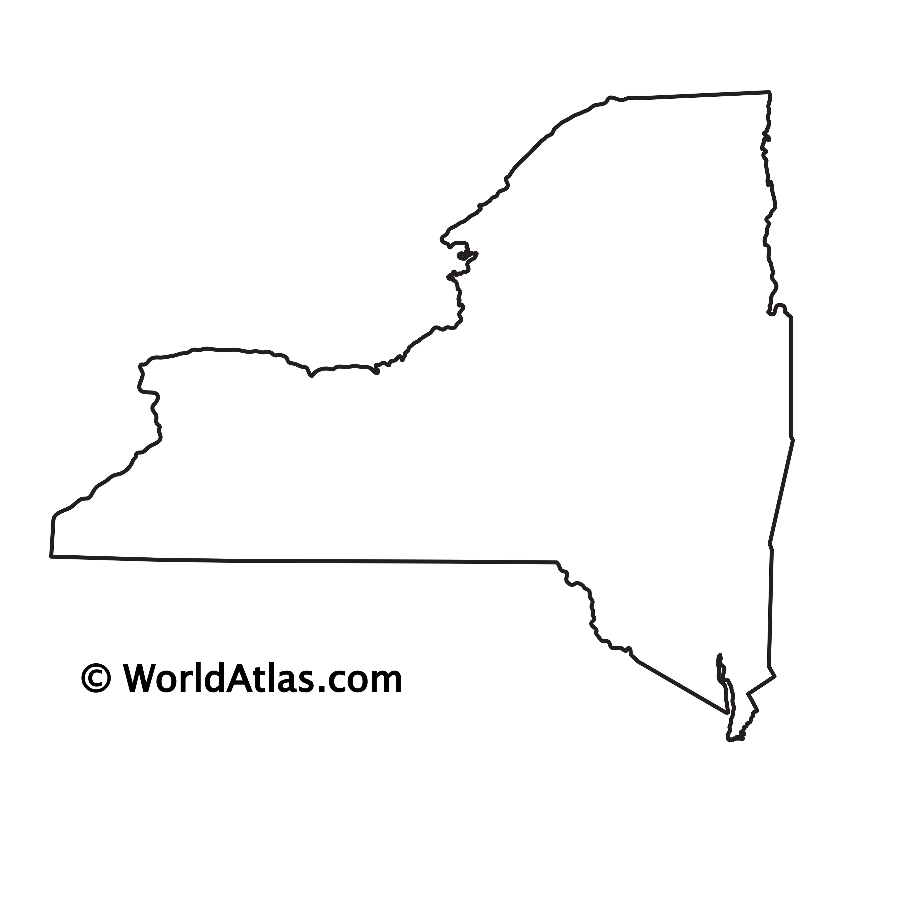 Blank Map Of New York