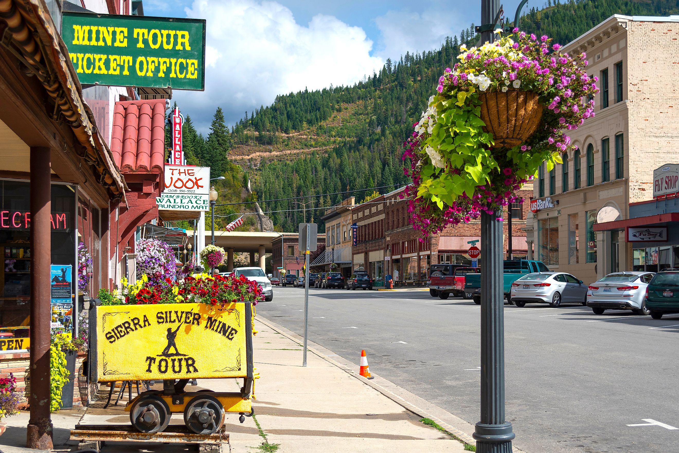 The picturesque main street in the historic mining town of Wallace, Idaho. Editorial credit: Kirk Fisher / Shutterstock.com.