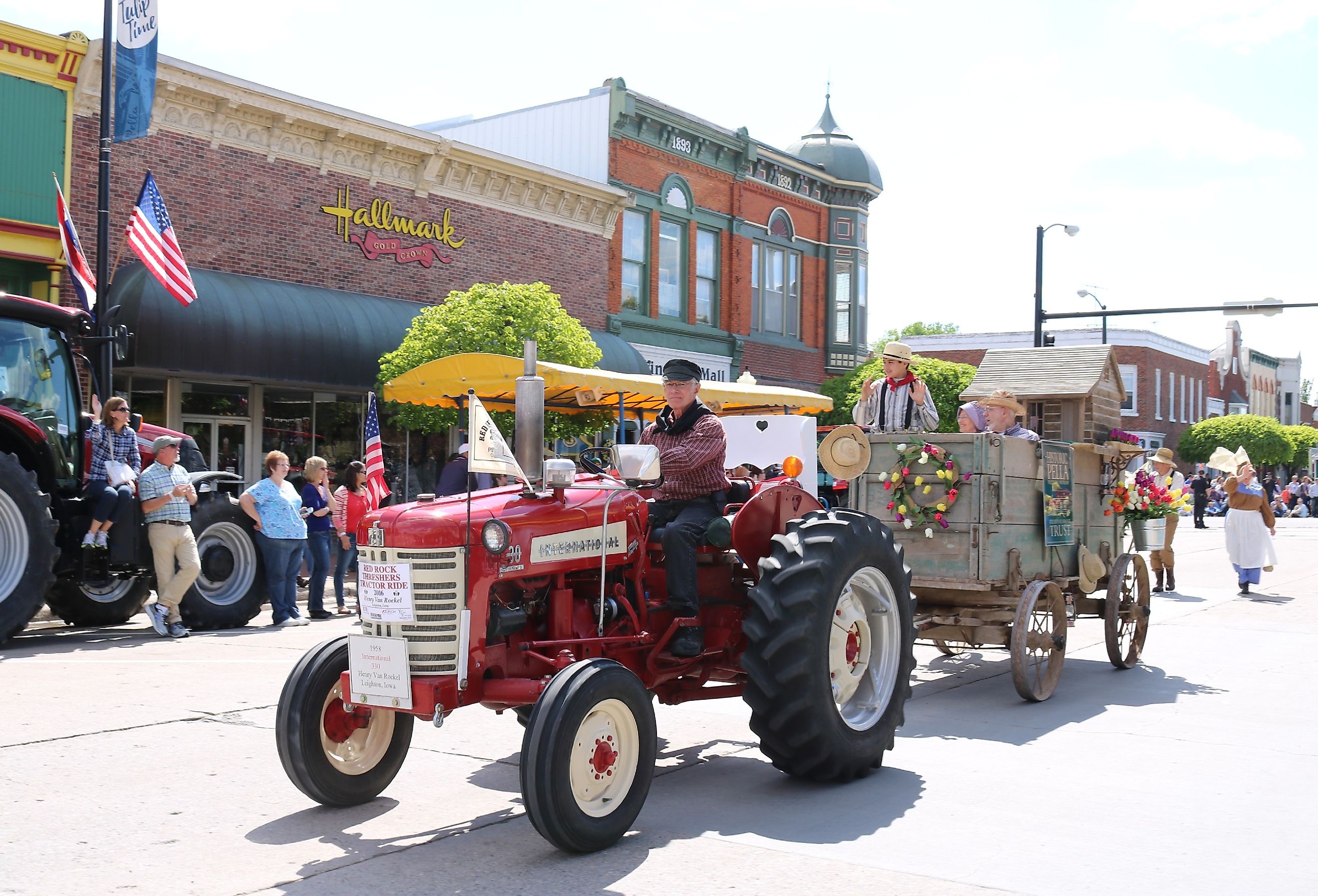 Tulip Time Festival along with tractor rides in Pella, Iowa. Image credit Rexjaymes via Shutterstock