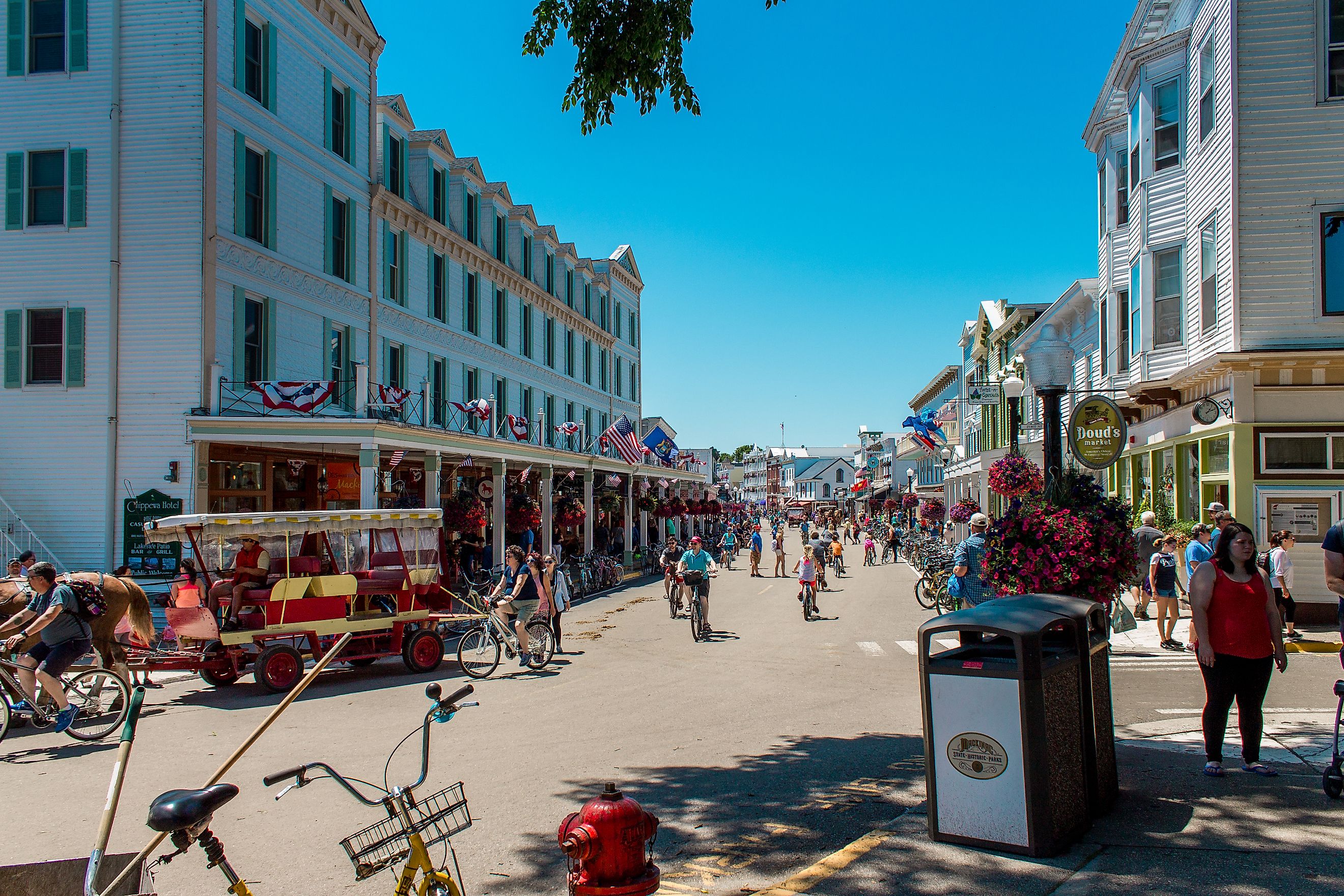 Downtown Mackinac Island, Michigan. Editorial credit: Michael Deemer / Shutterstock.com